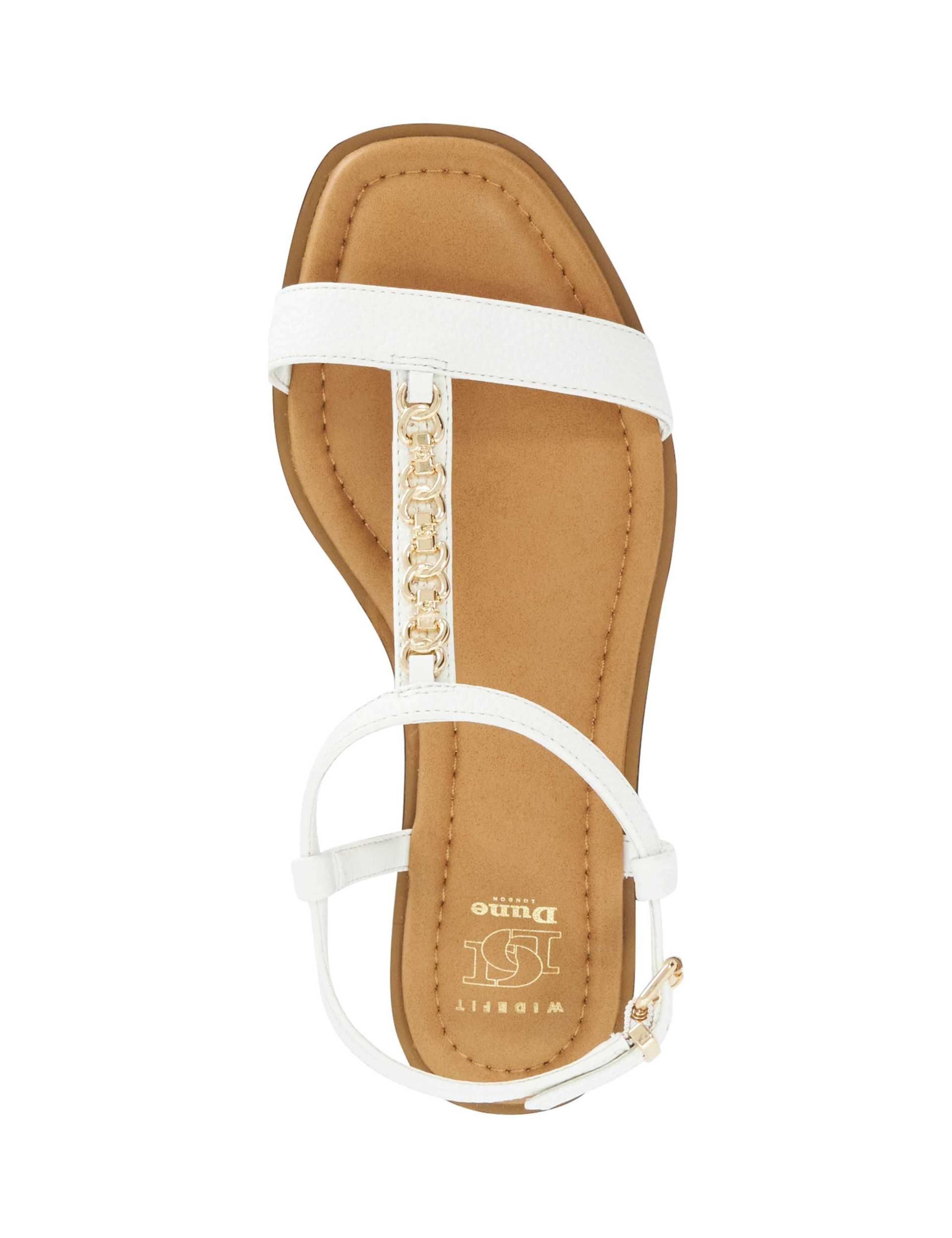 Wide Fit Leather T-Bar Flat Sandals 2 of 5
