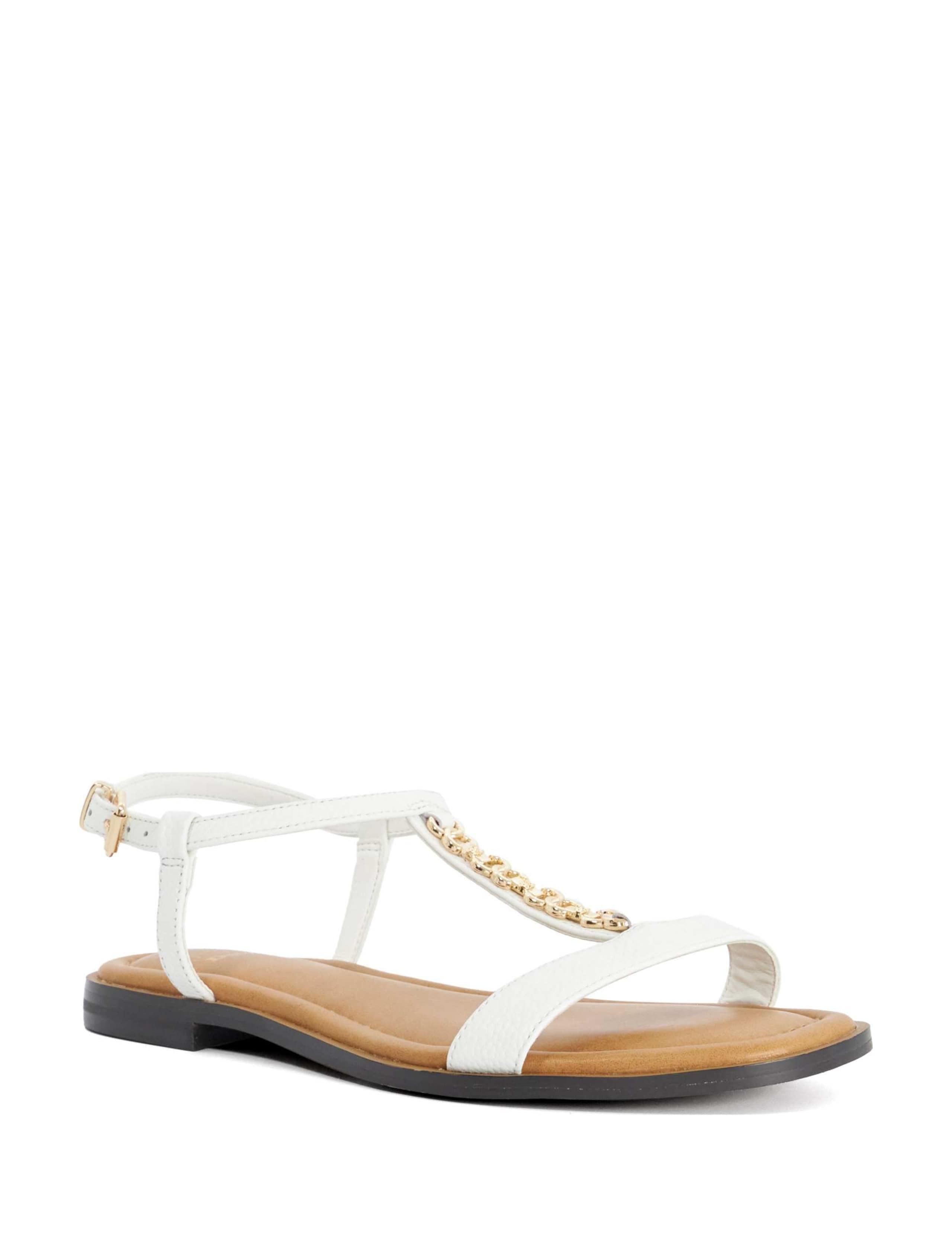 Wide Fit Leather T-Bar Flat Sandals 3 of 5