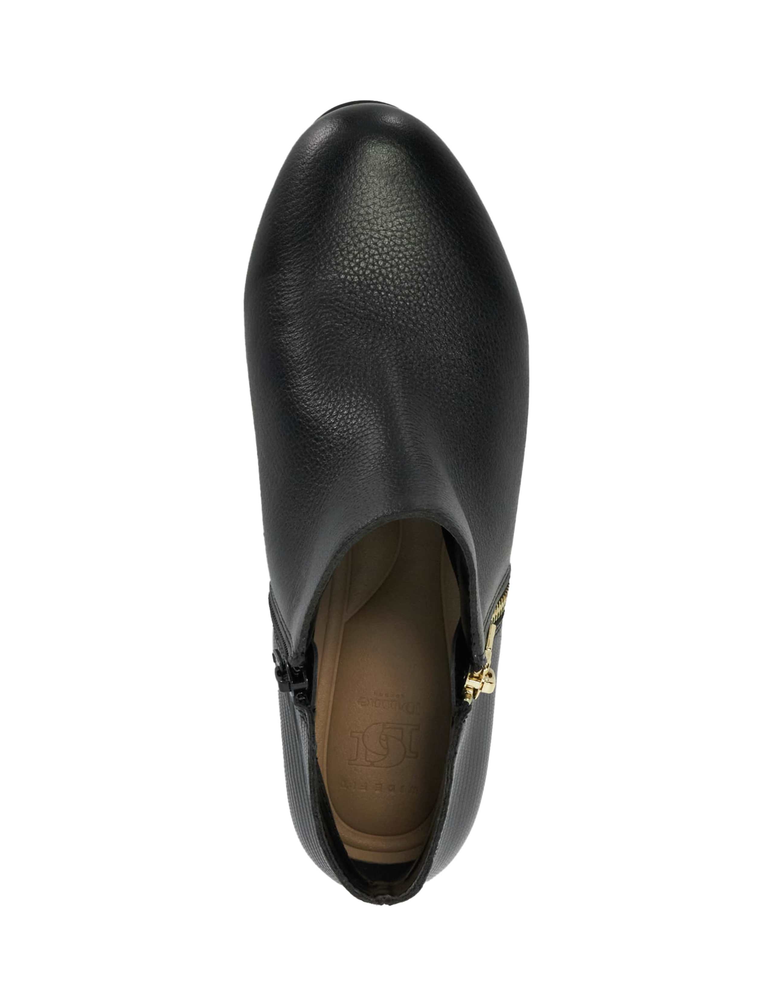 Wide Fit Leather Croc Flat Ankle Boots 4 of 5