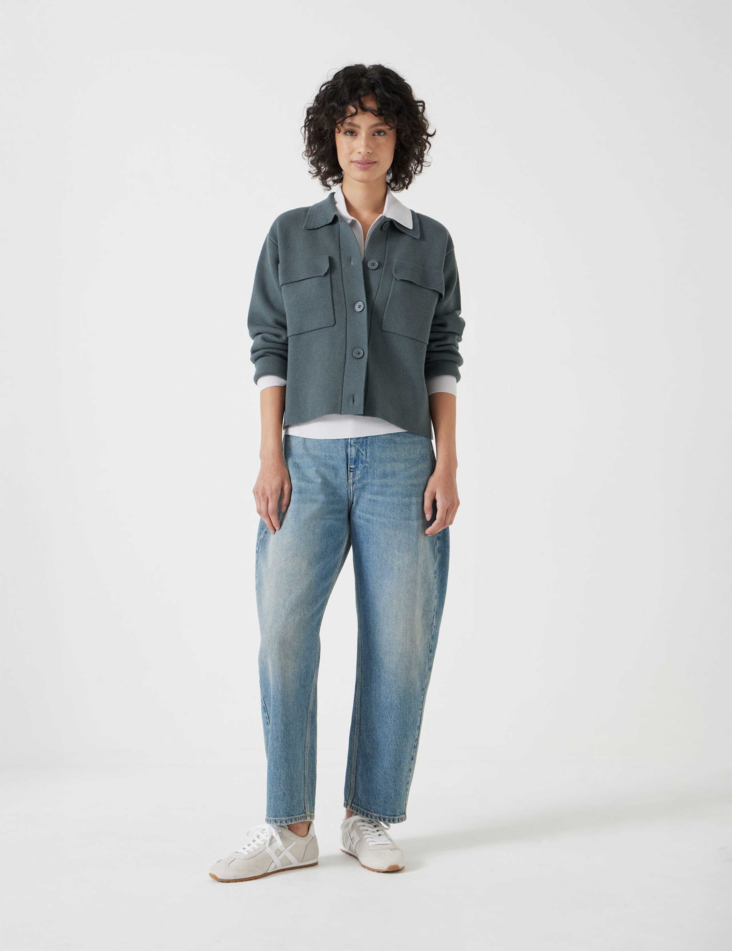 Cotton Rich Textured Knitted Shirt Jacket 3 of 5