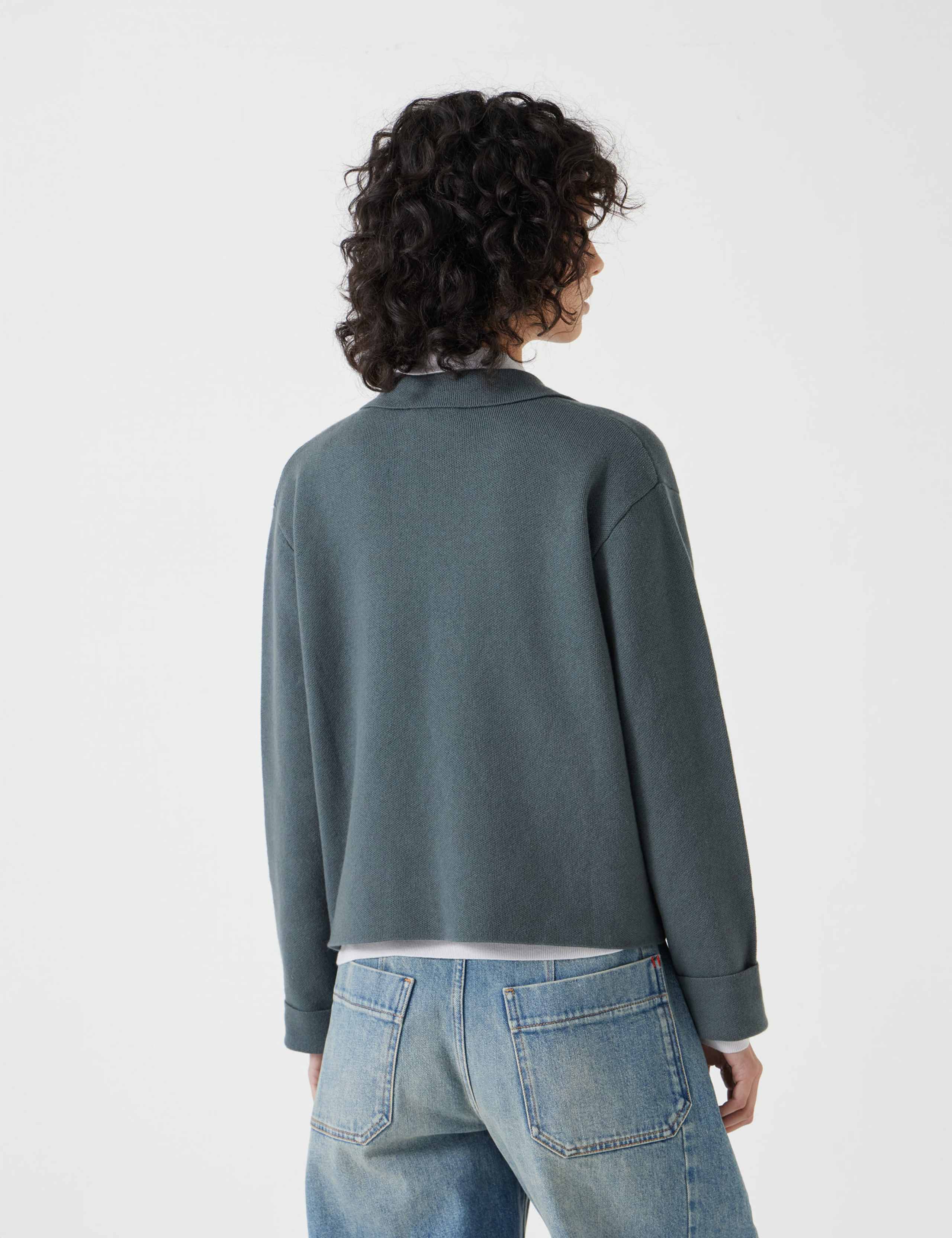 Cotton Rich Textured Knitted Shirt Jacket 5 of 5