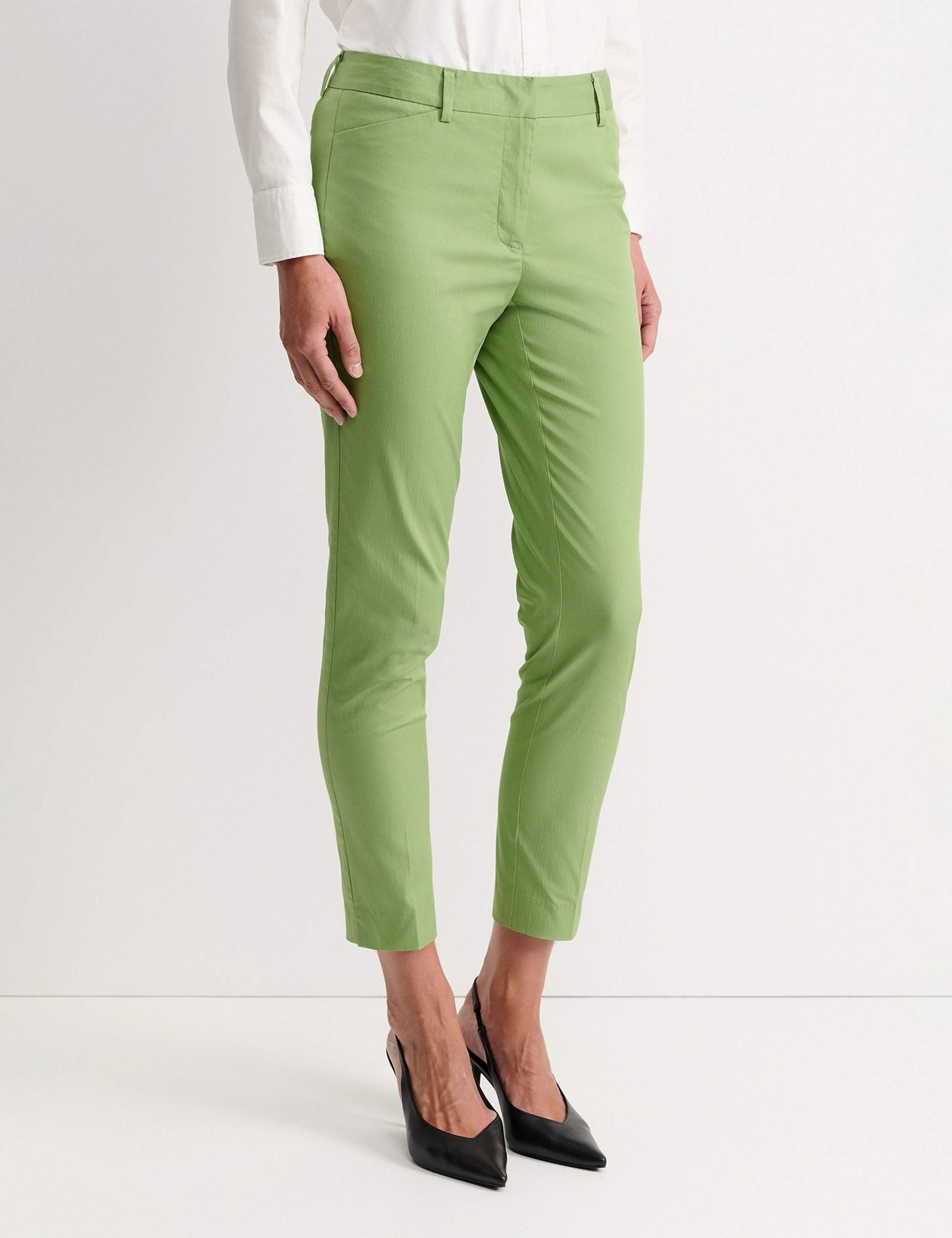 Cotton Rich Slim Fit Ankle Grazer Trousers 3 of 5