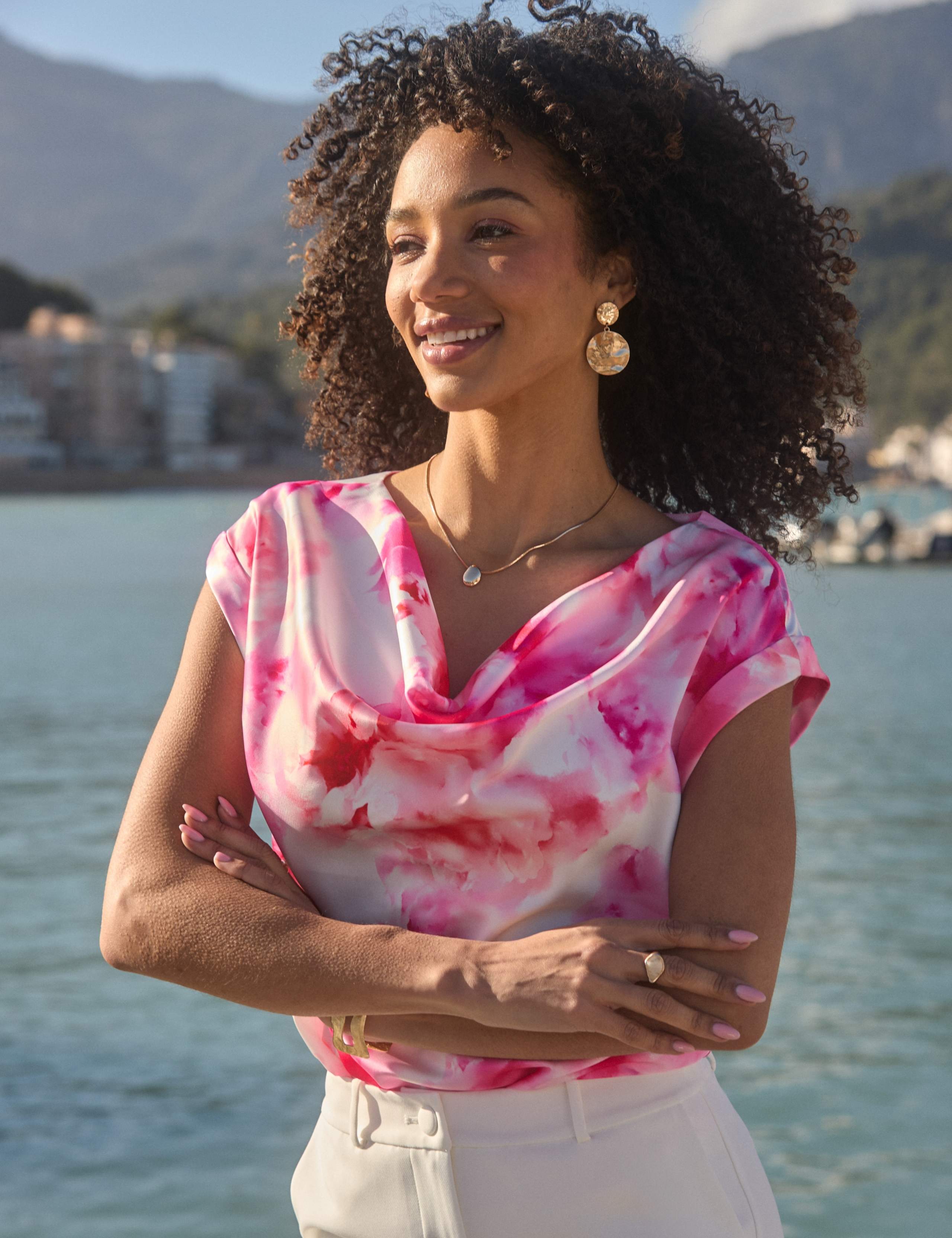 Floral Print Cowl Neck Top 4 of 6