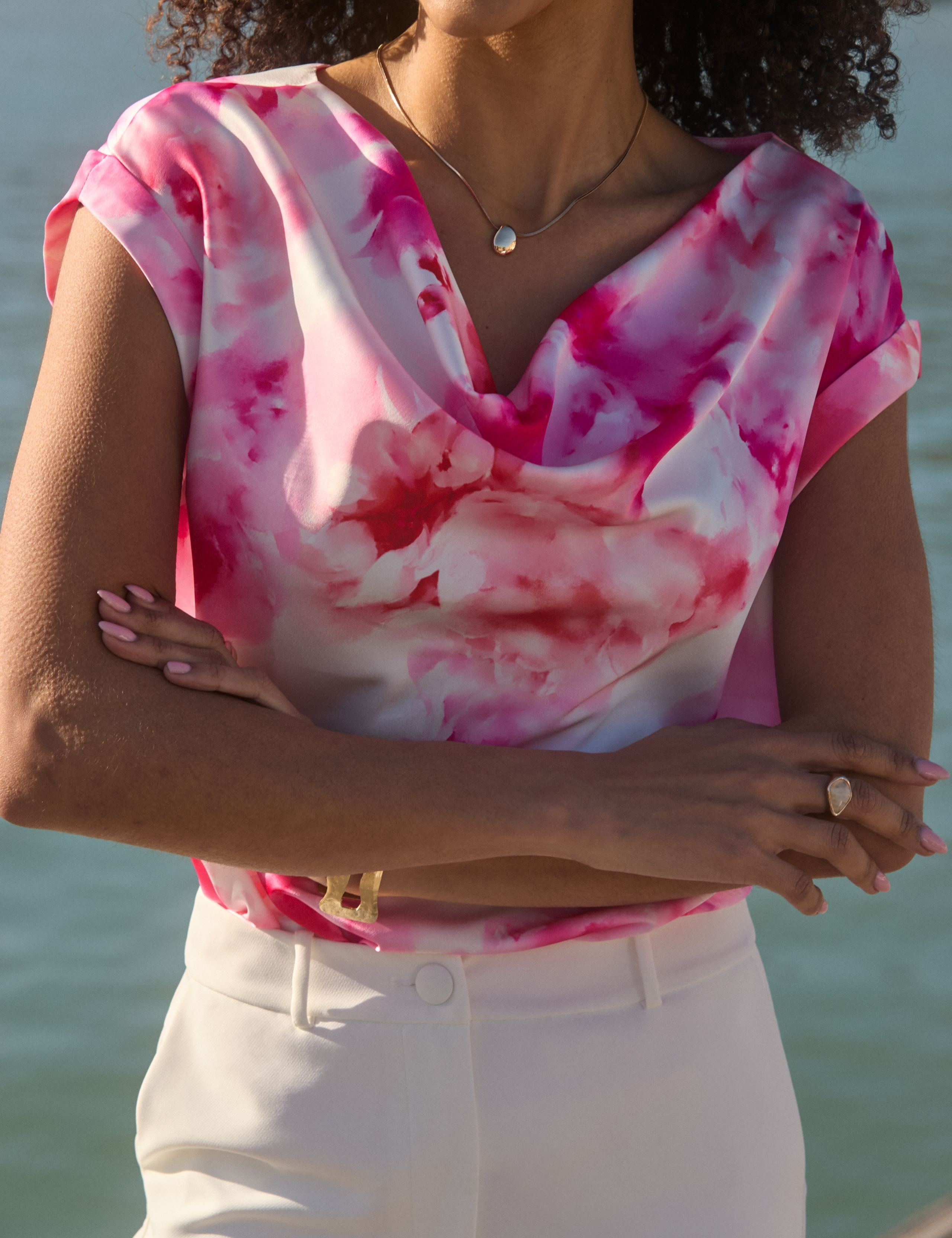 Floral Print Cowl Neck Top 6 of 6