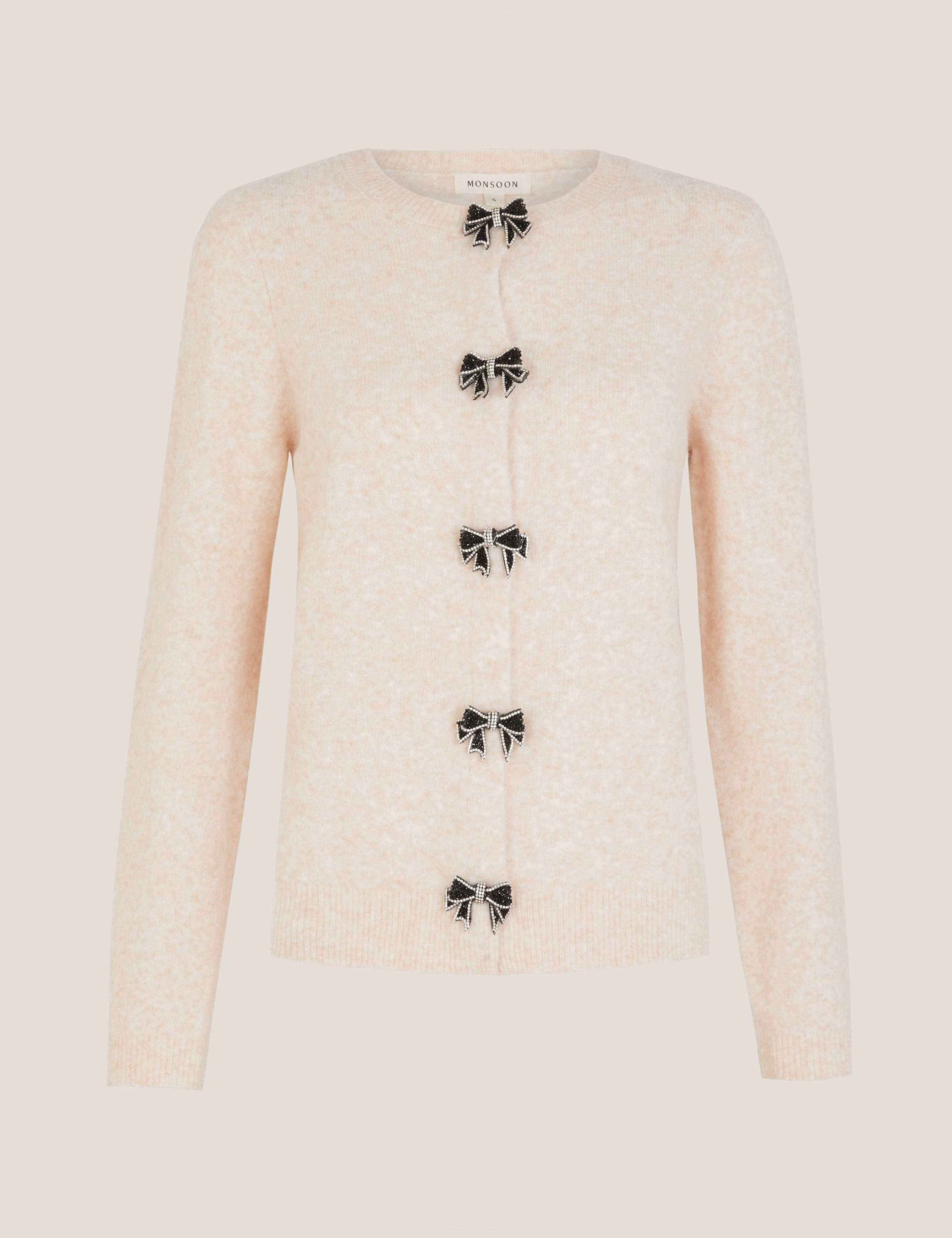 Embellished Bow Crew Neck Cardigan 2 of 5