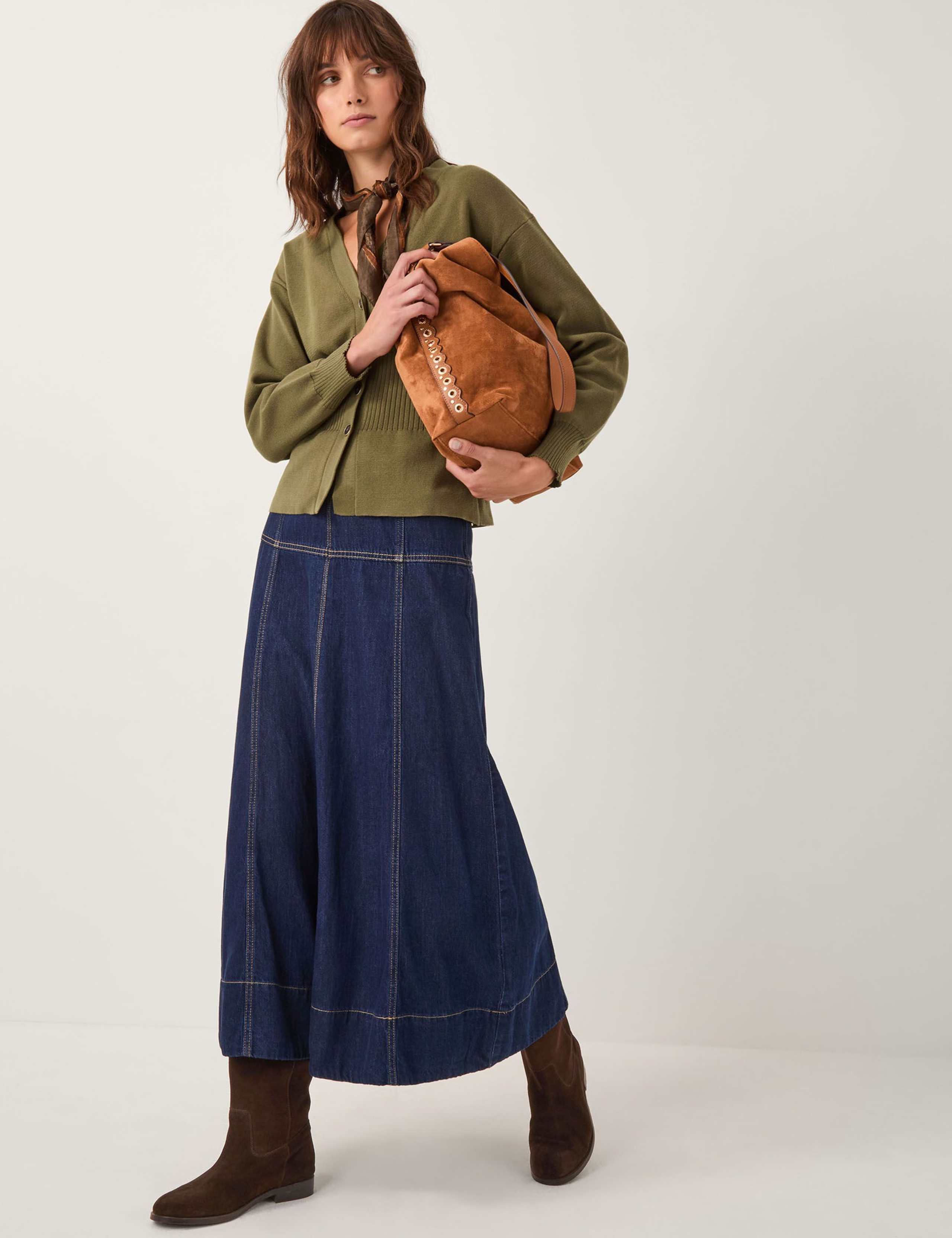 Fitted V-Neck Cinched Waist Cardigan 3 of 5