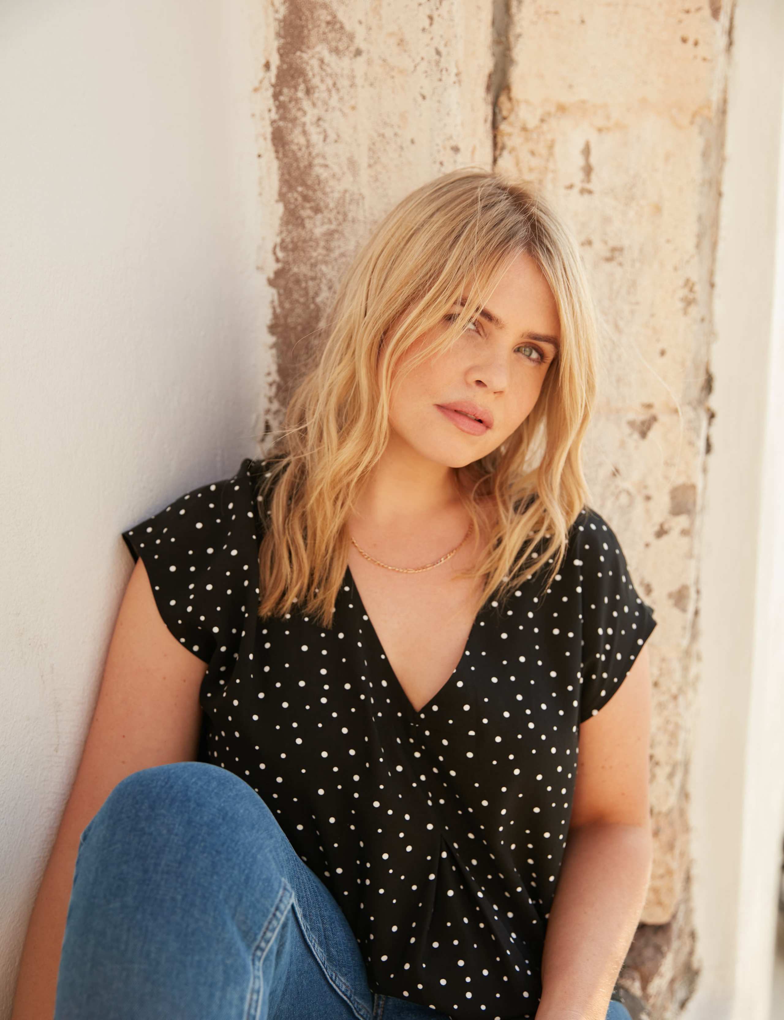 Polka Dot V-Neck Top 3 of 5