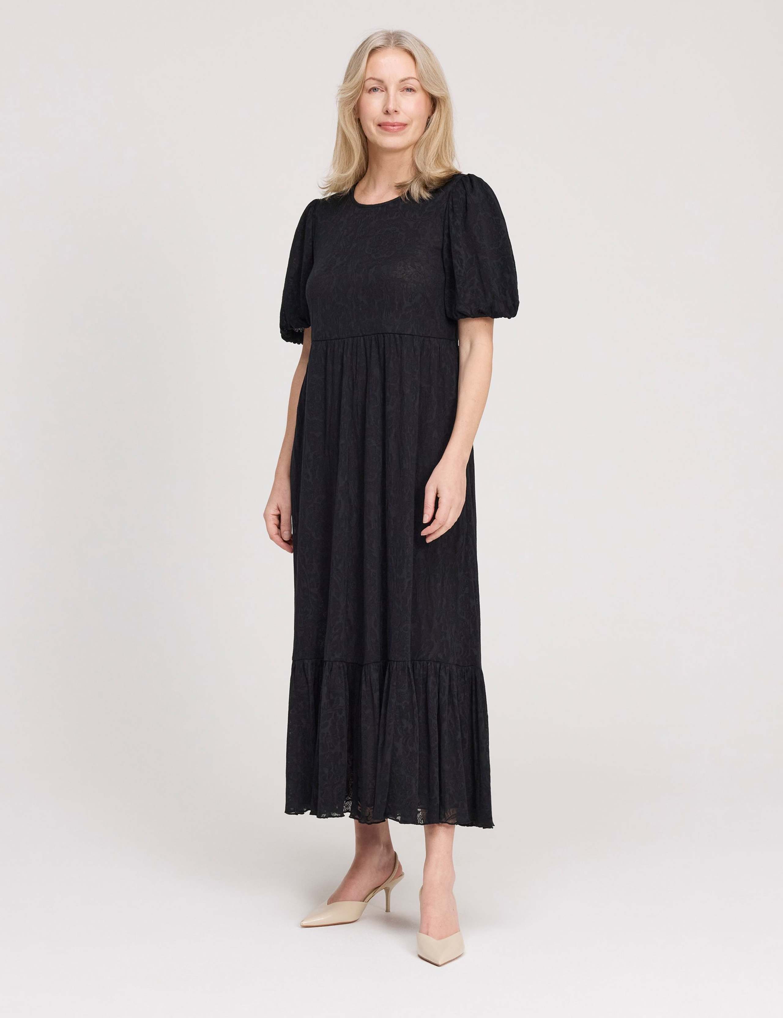 Burnout Jersey Midi Tiered Dress 2 of 5