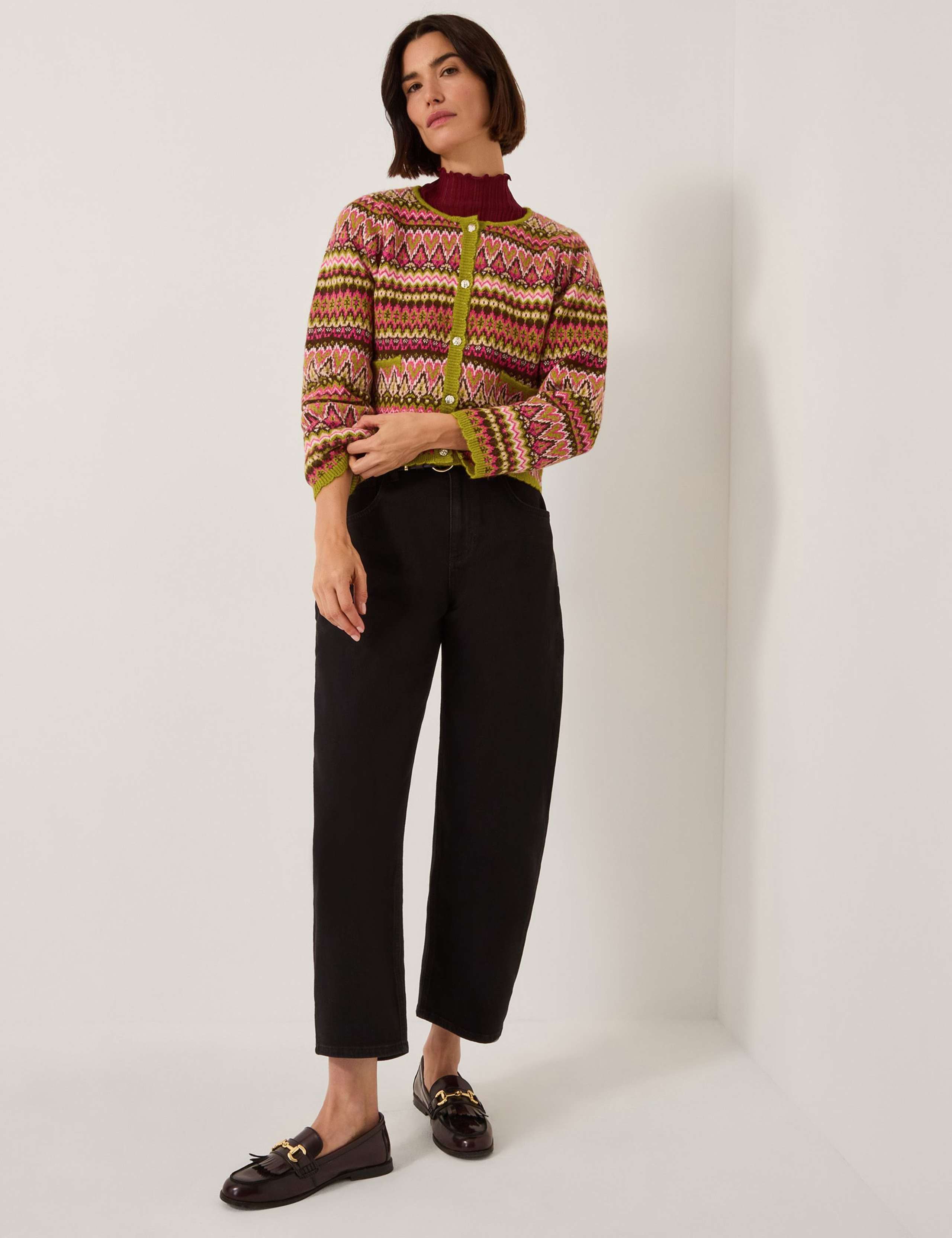 Fair Isle Crew Neck Cardigan 2 of 4