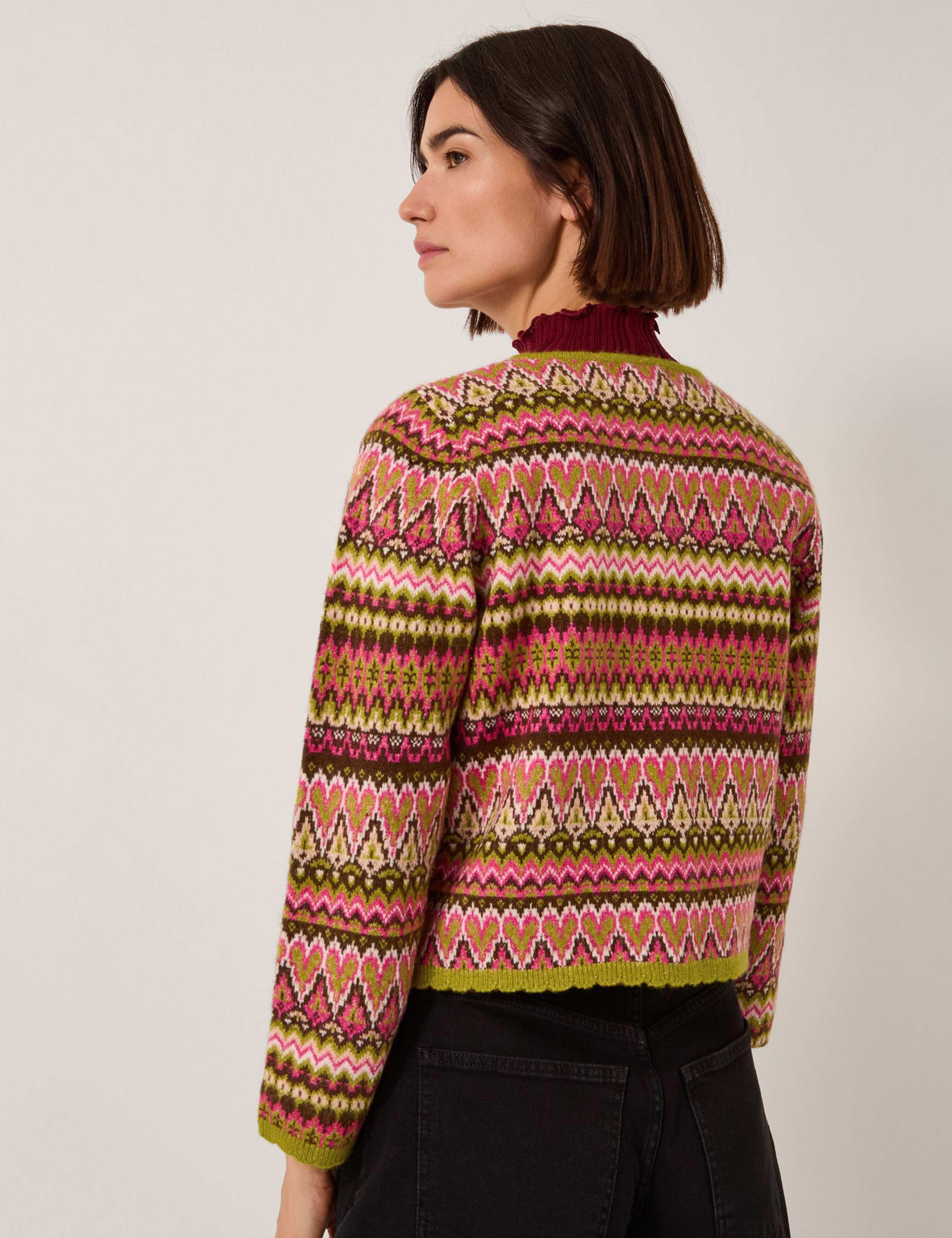 Fair Isle Crew Neck Cardigan 3 of 4