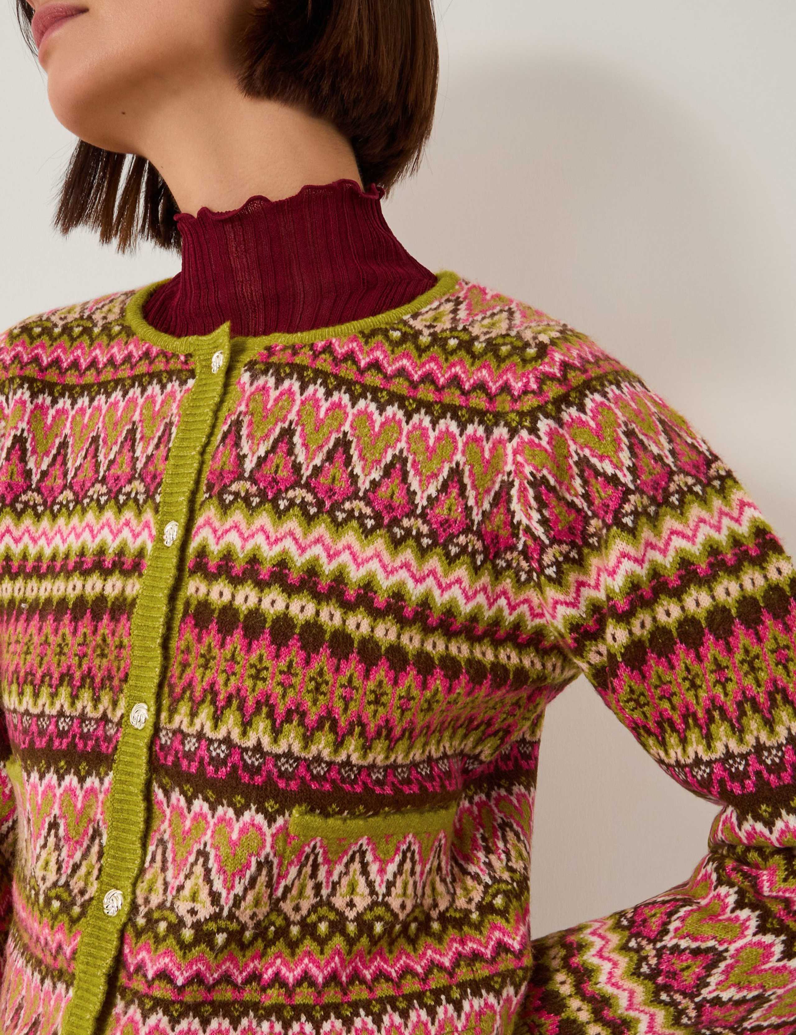 Fair Isle Crew Neck Cardigan 4 of 4