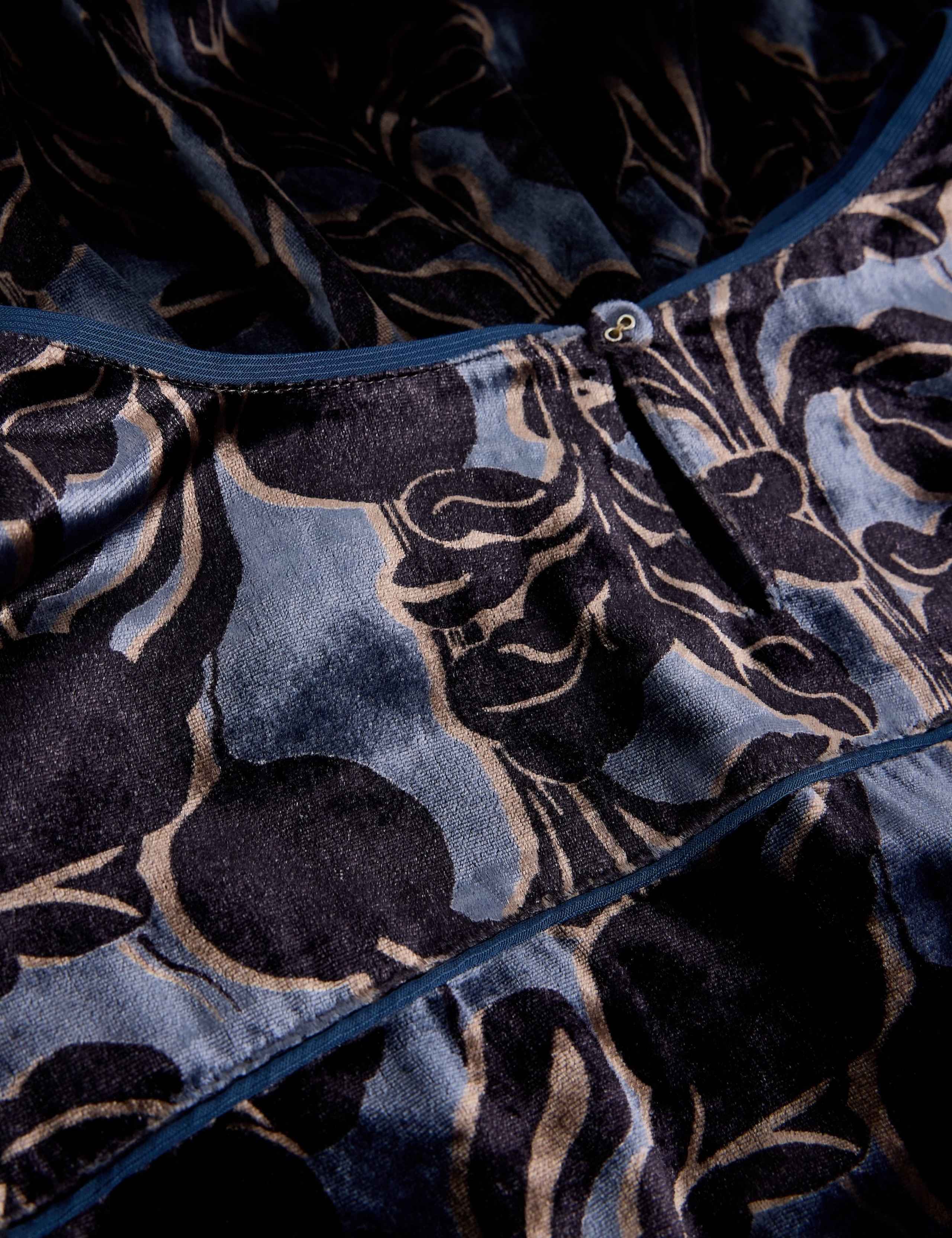 Velvet Notch Neck Midi Dress 6 of 6