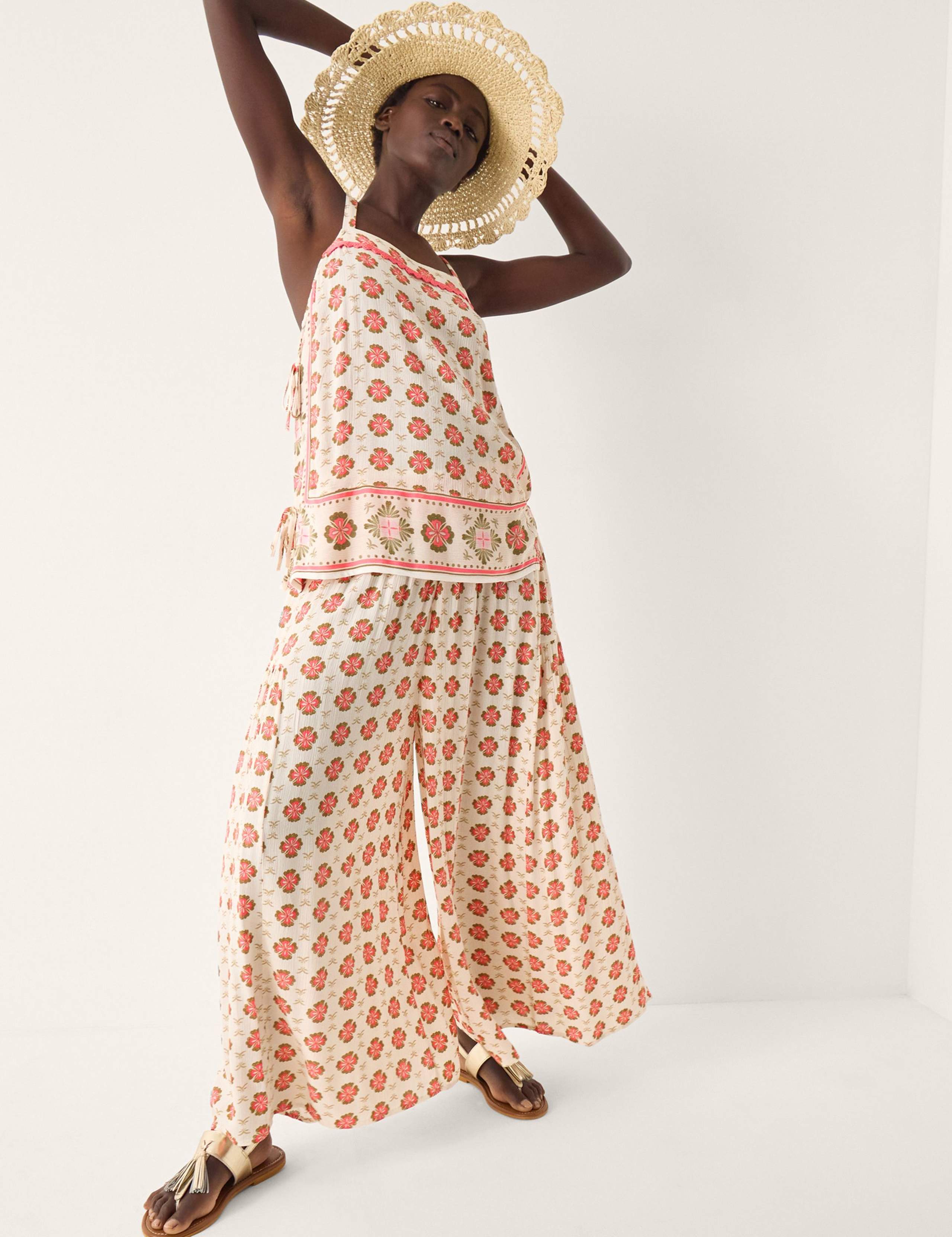 Floral Wide Leg Trousers 1 of 4