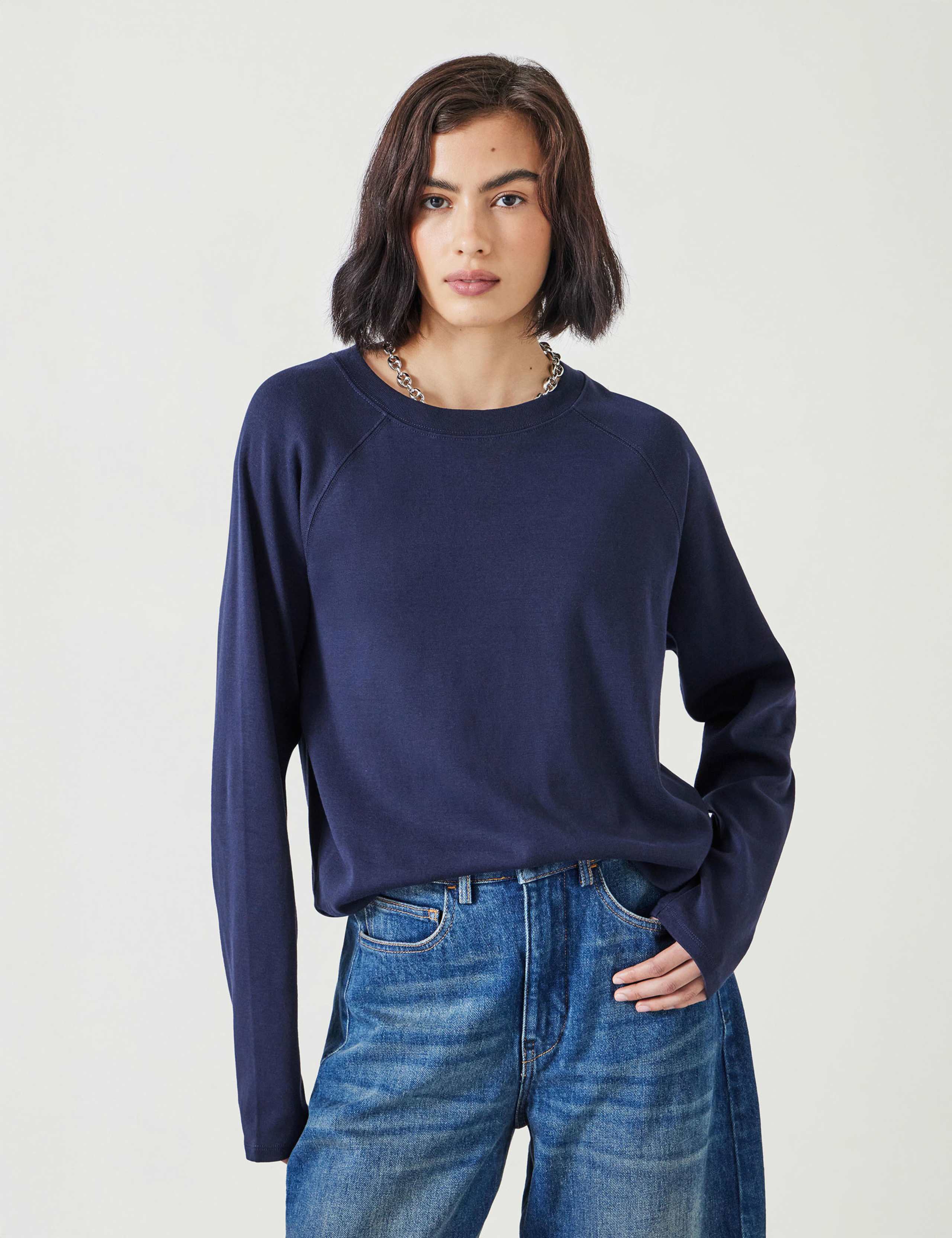 Matilda Pure Cotton Crew Neck Top 1 of 5