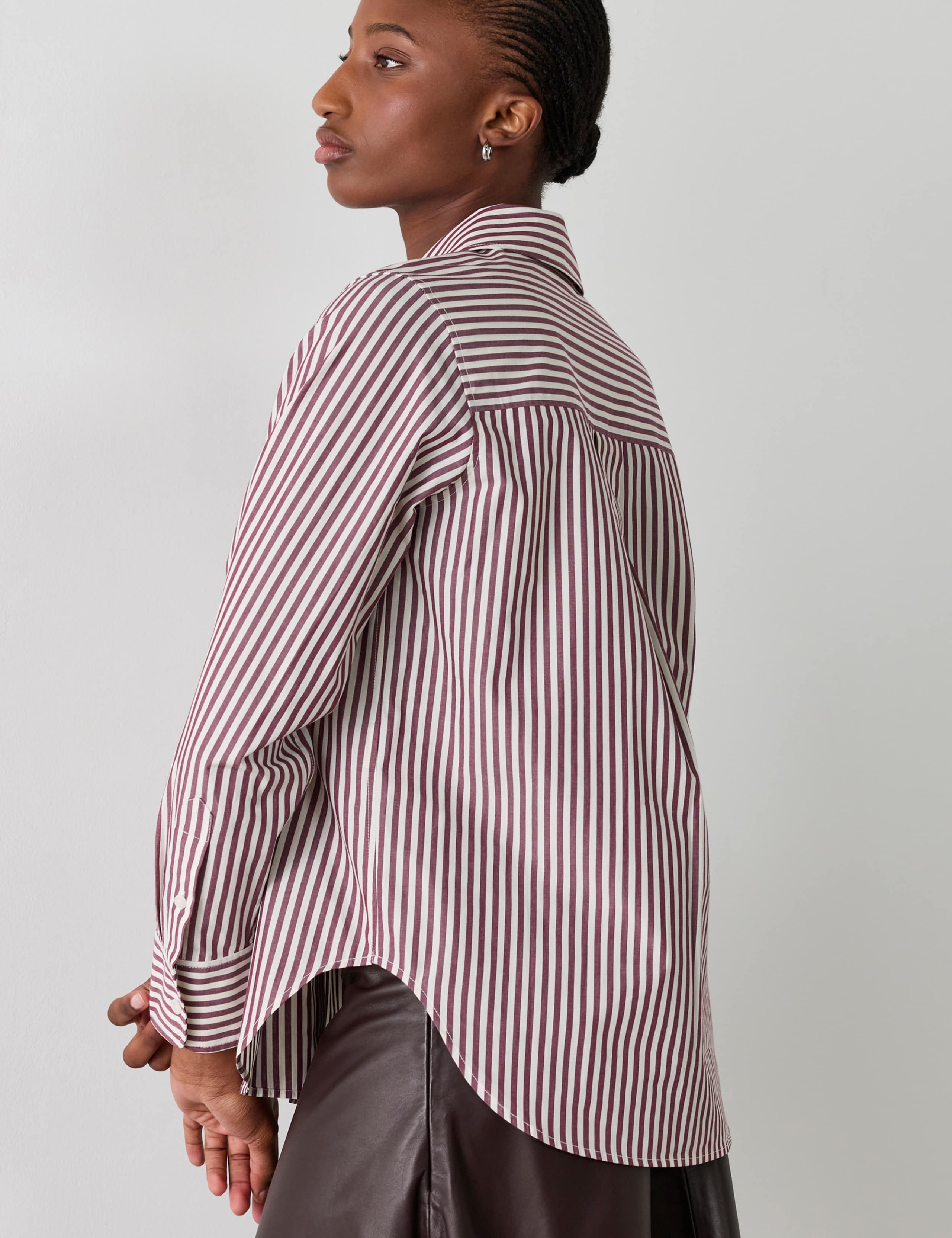 Pure Cotton Striped Collared Relaxed Shirt 2 of 4