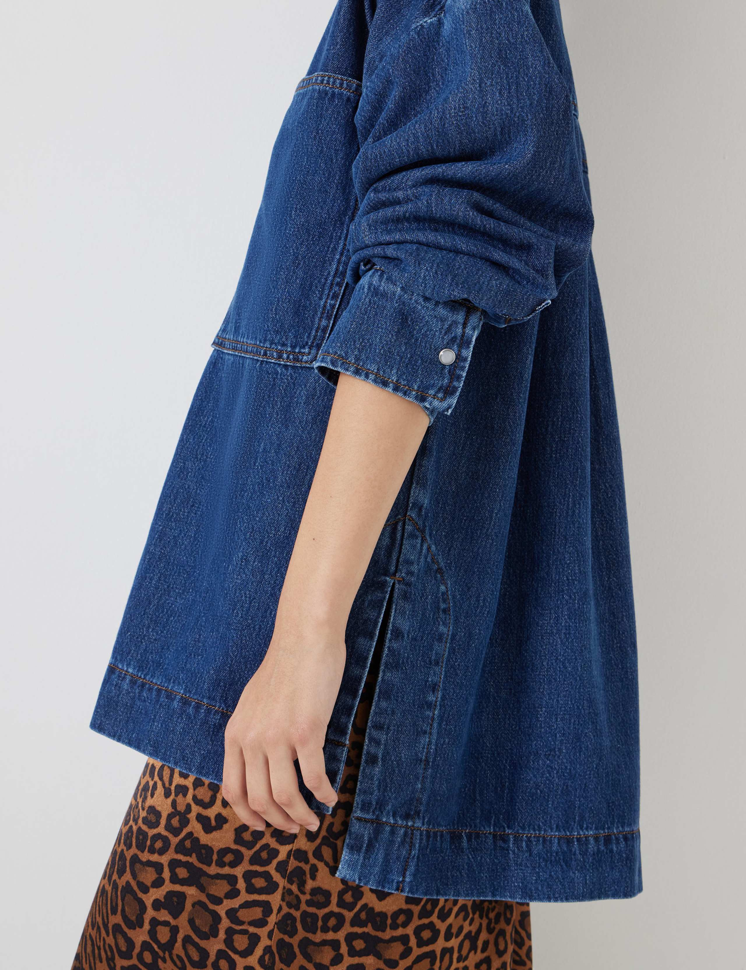 Denim Oversized Pullover Shirt 4 of 5