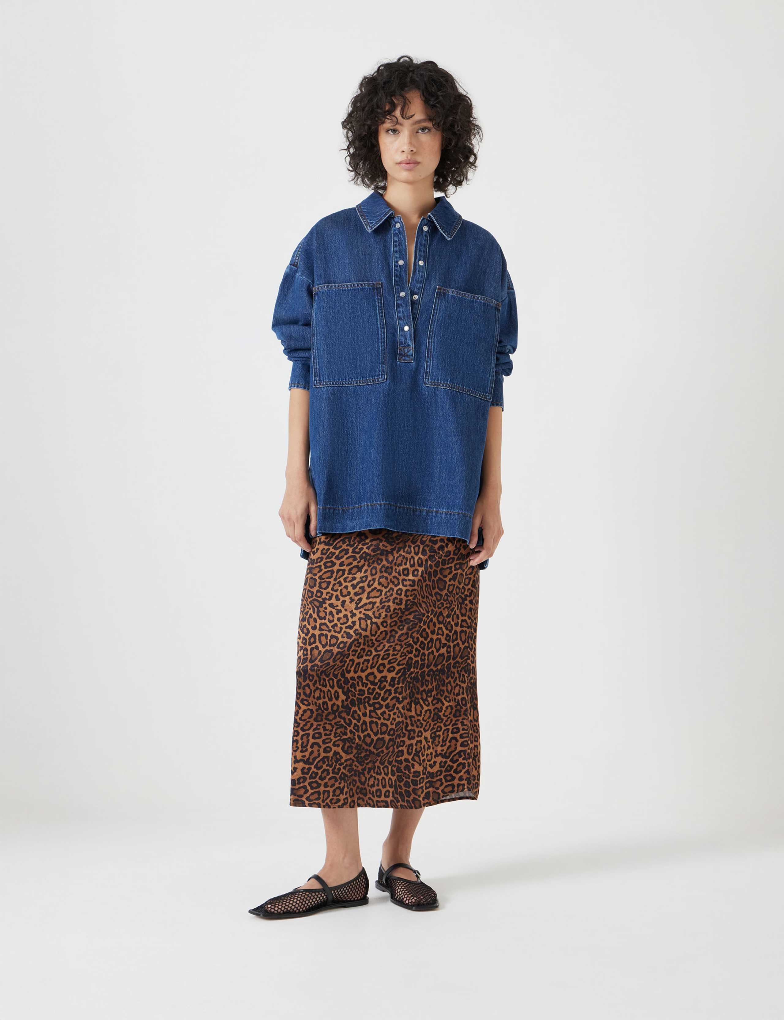 Denim Oversized Pullover Shirt 5 of 5