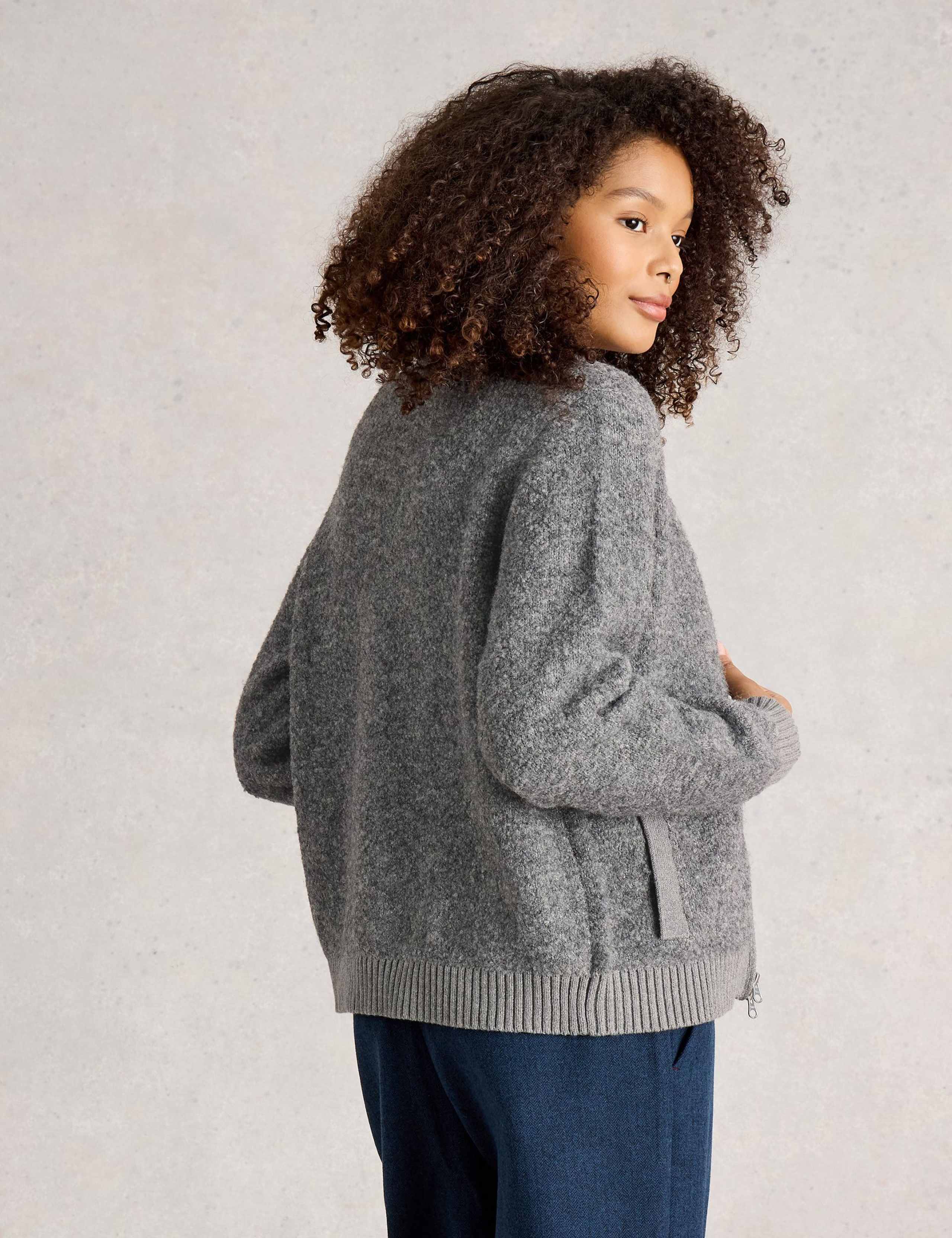 Boucle Cardigan with Cotton and Wool 4 of 6