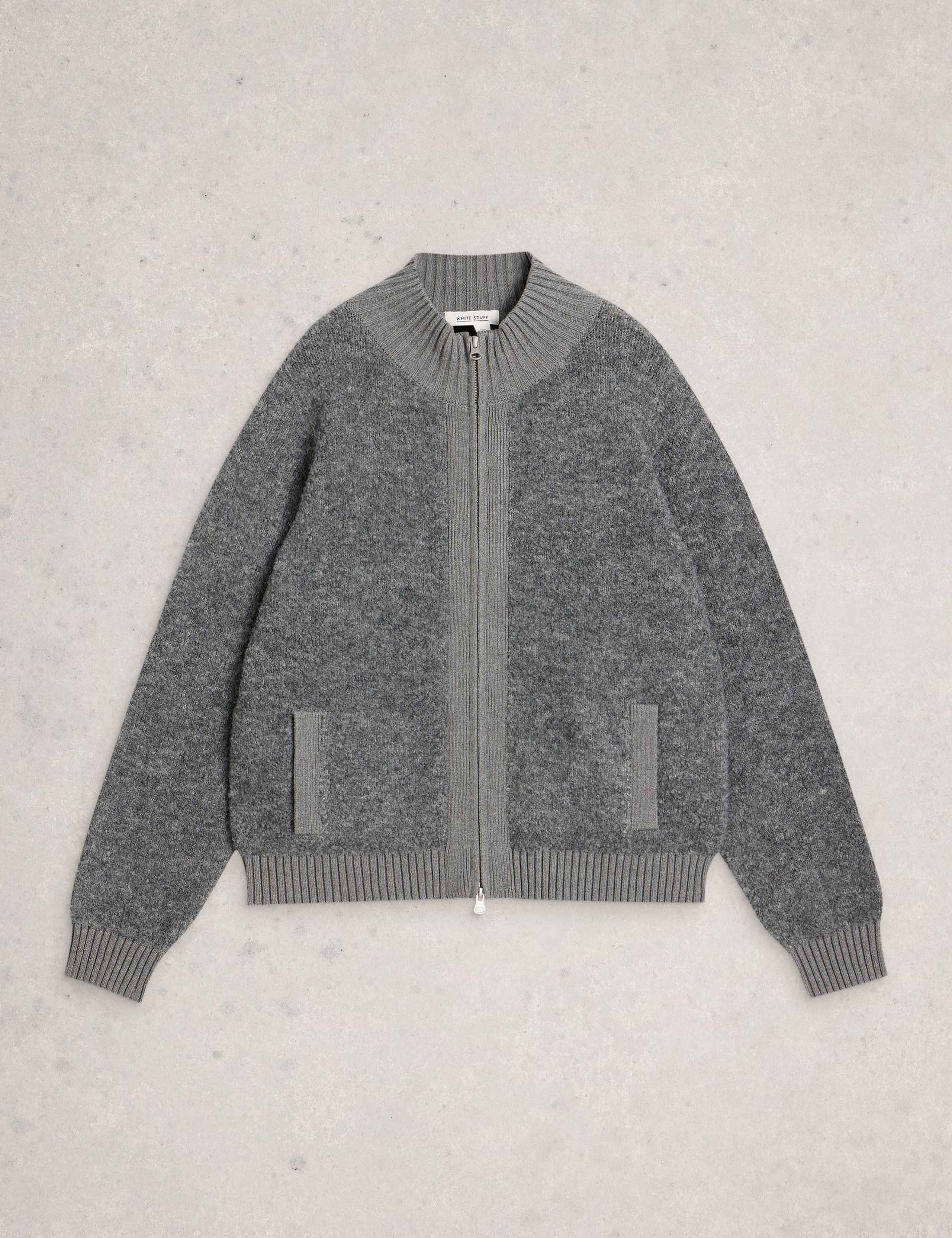 Boucle Cardigan with Cotton and Wool 2 of 6