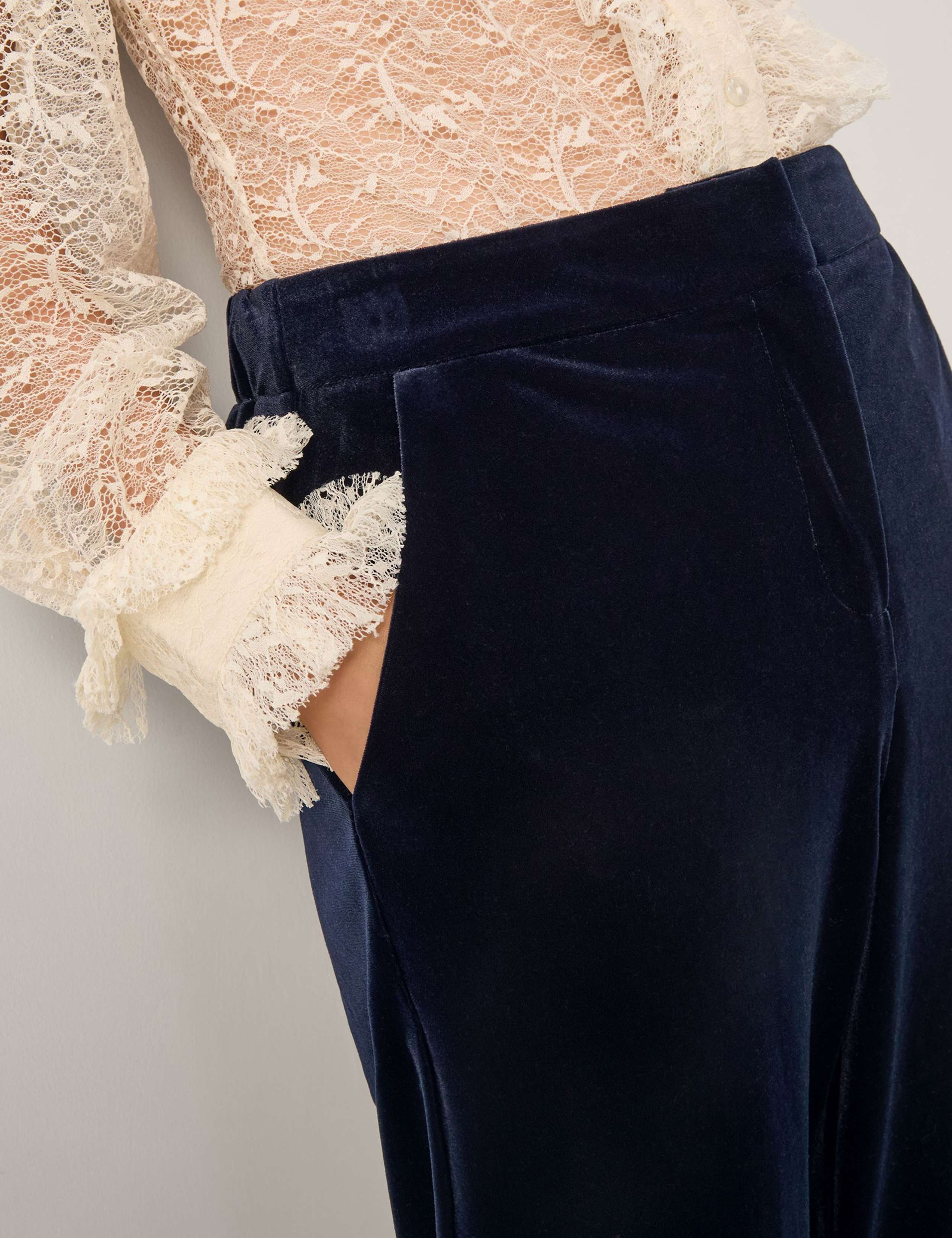 Velvet Straight Leg Trousers 2 of 4
