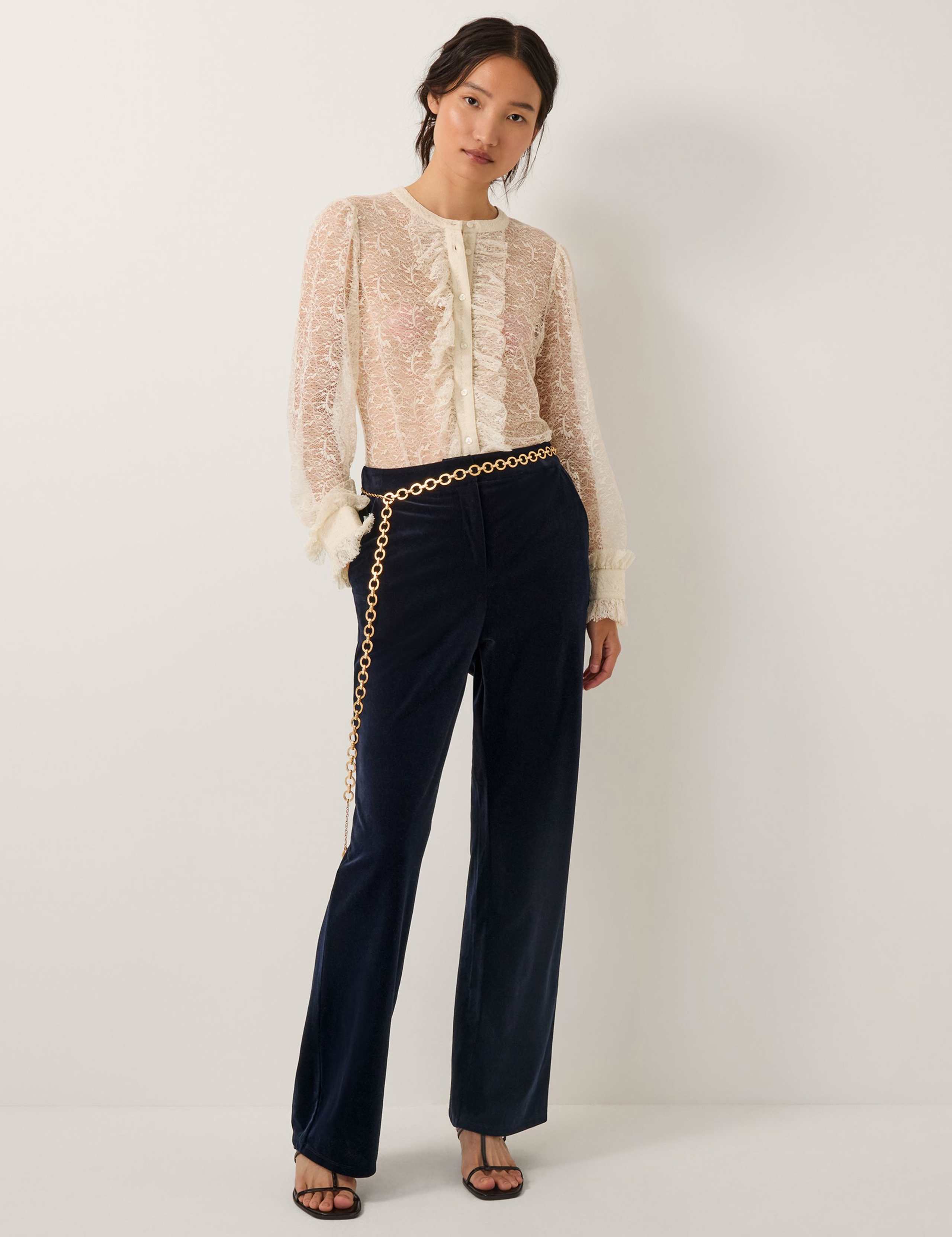 Velvet Straight Leg Trousers 4 of 4