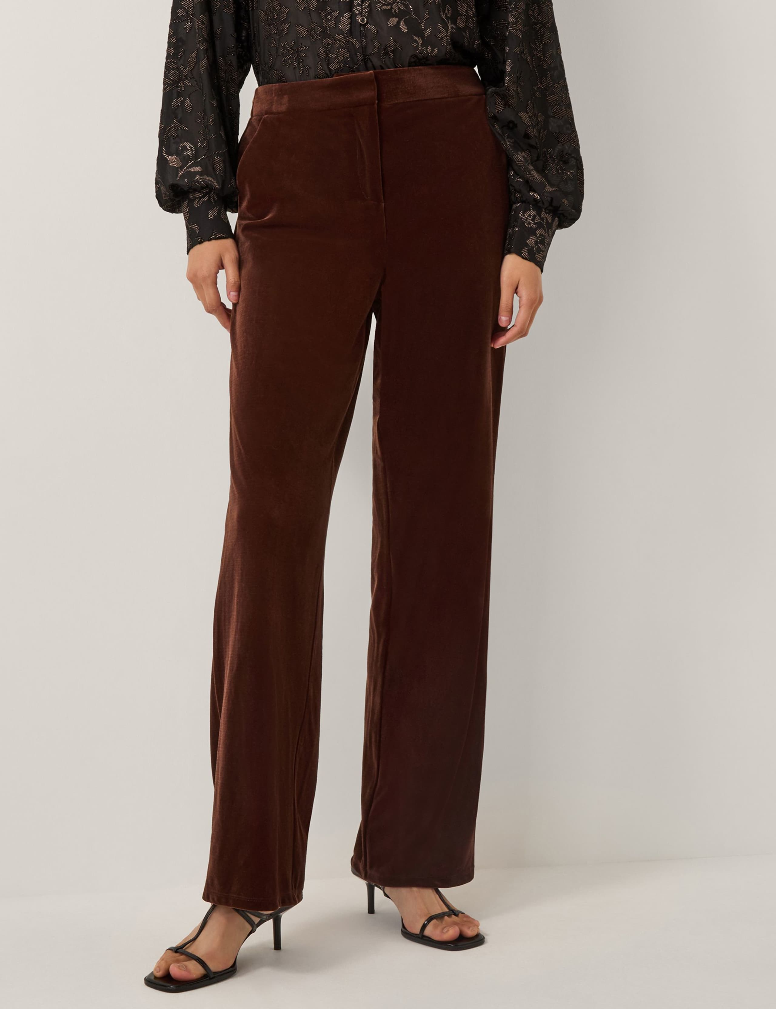 Velvet Straight Leg Trousers 1 of 4