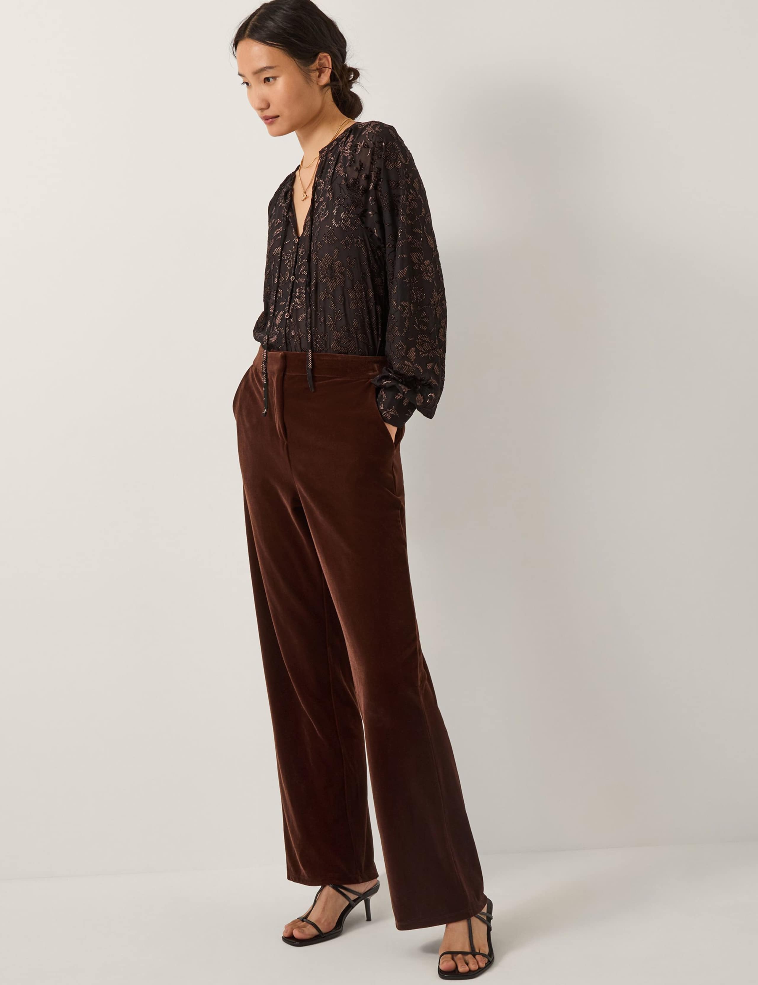 Velvet Straight Leg Trousers 4 of 4