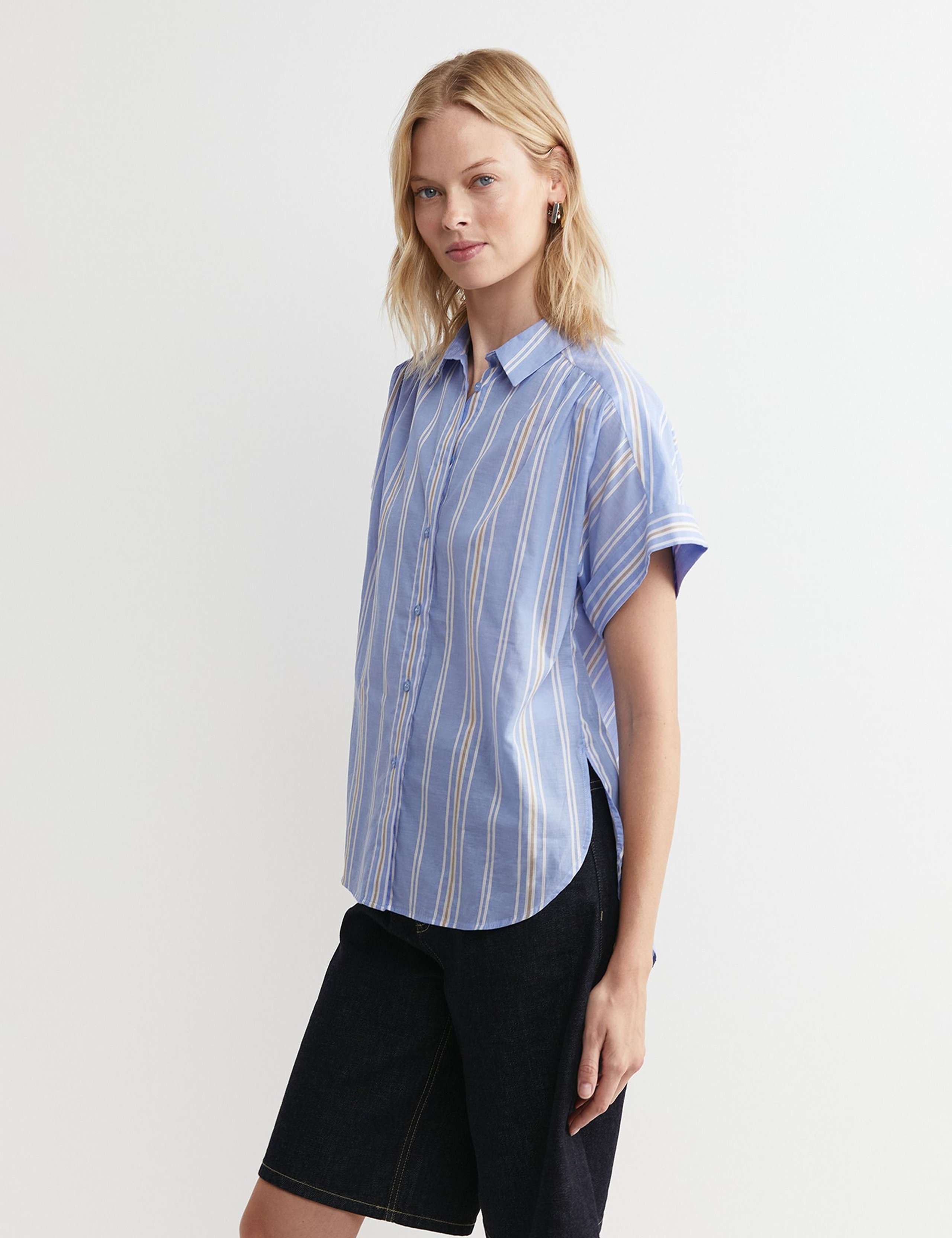 Pure Cotton Striped Relaxed Shirt 4 of 5