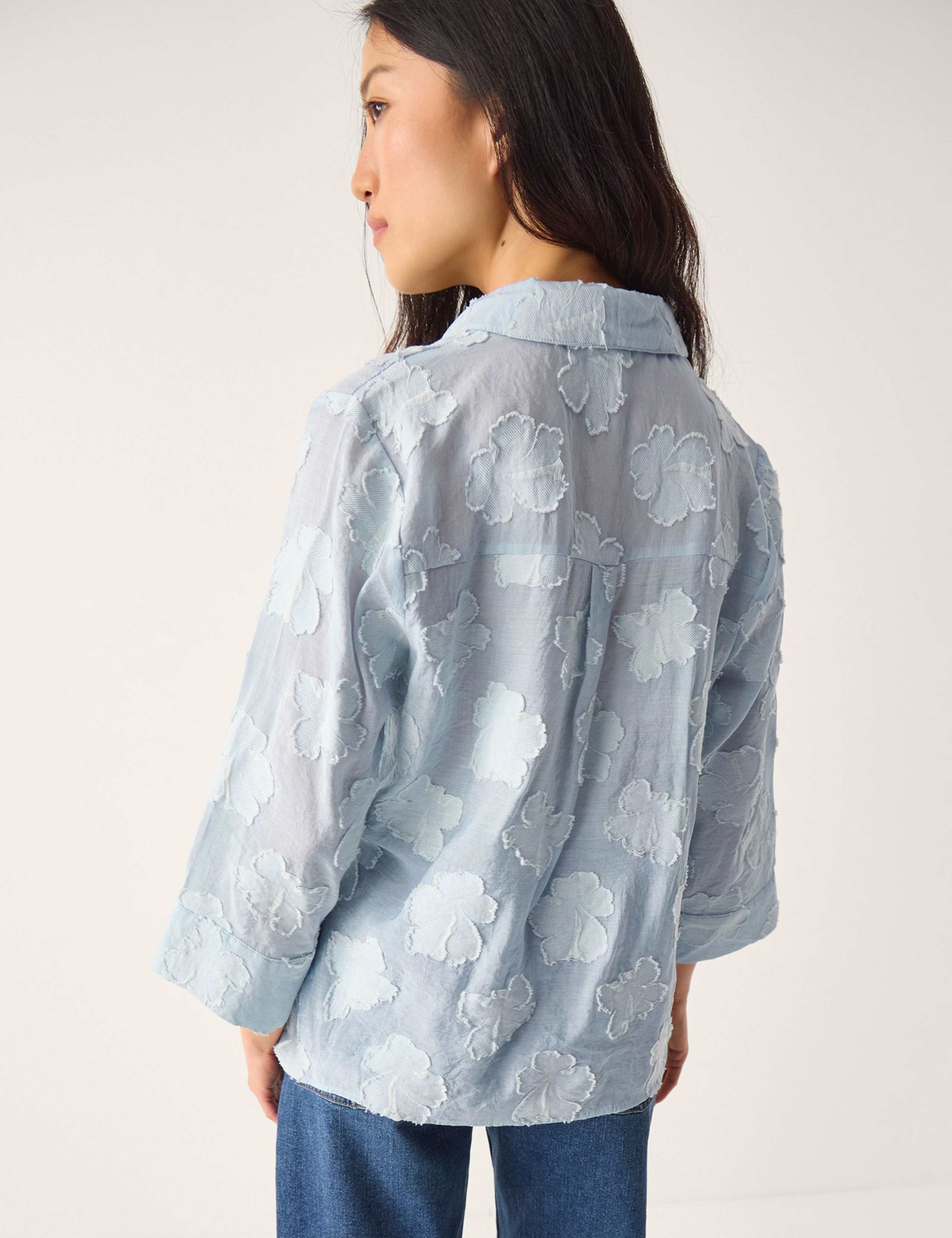 Cotton Blend Jacquard Collared Shirt 4 of 4