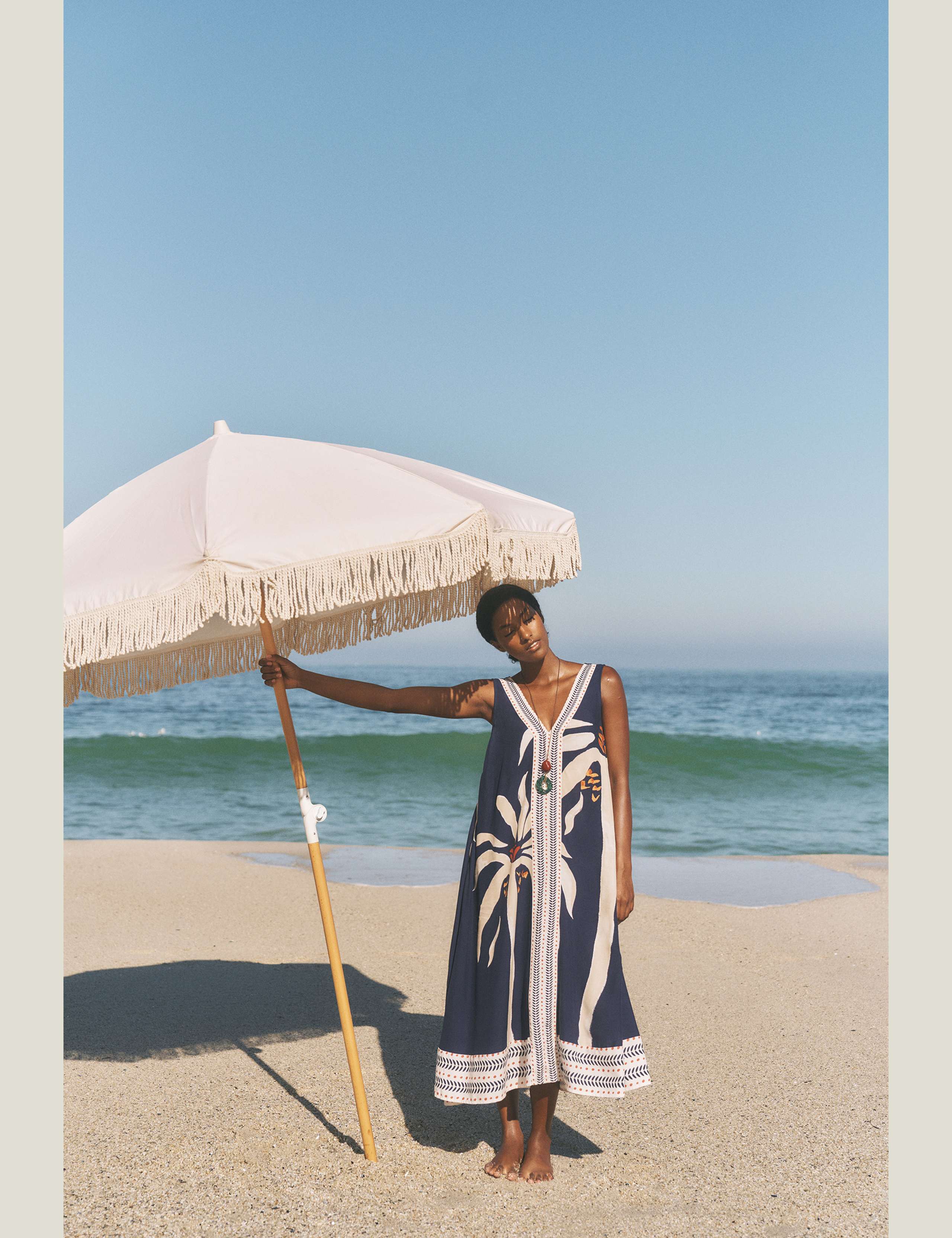 Printed V-Neck Midi Kaftan Dress 7 of 7