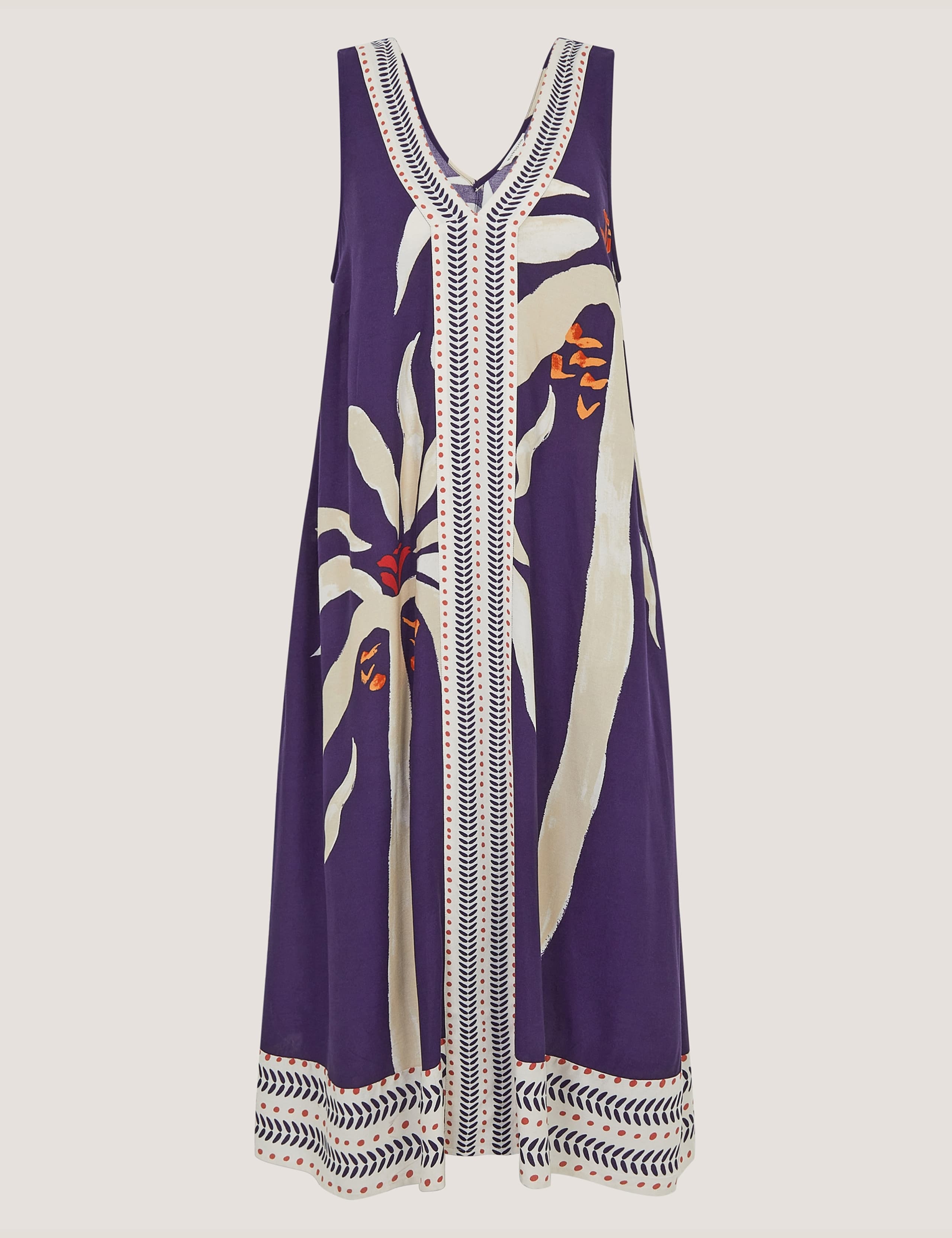 Printed V-Neck Midi Kaftan Dress 2 of 5