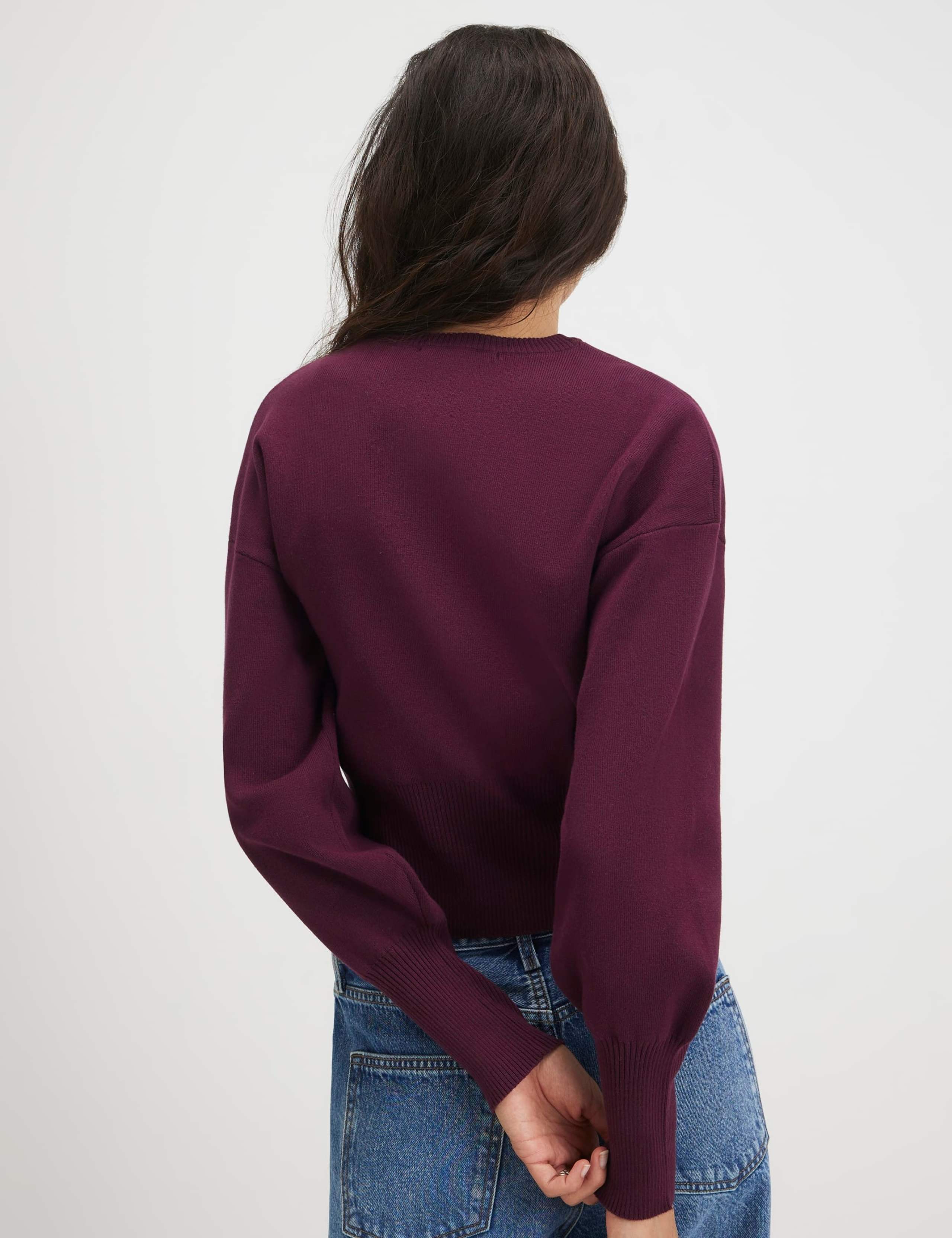 Scallop Blouson Sleeve Cardigan 4 of 5
