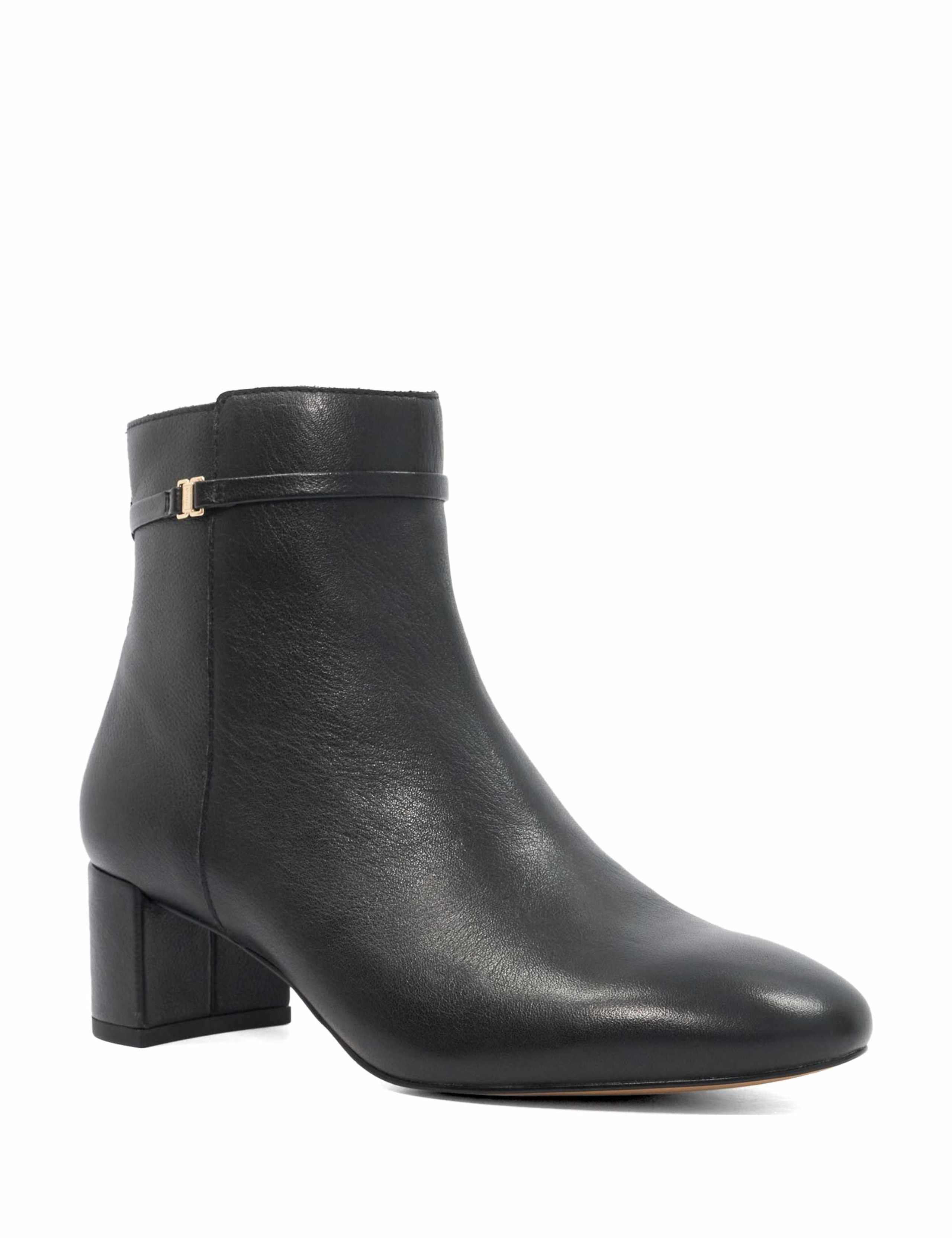 Leather Block Heel Ankle Boots 3 of 5