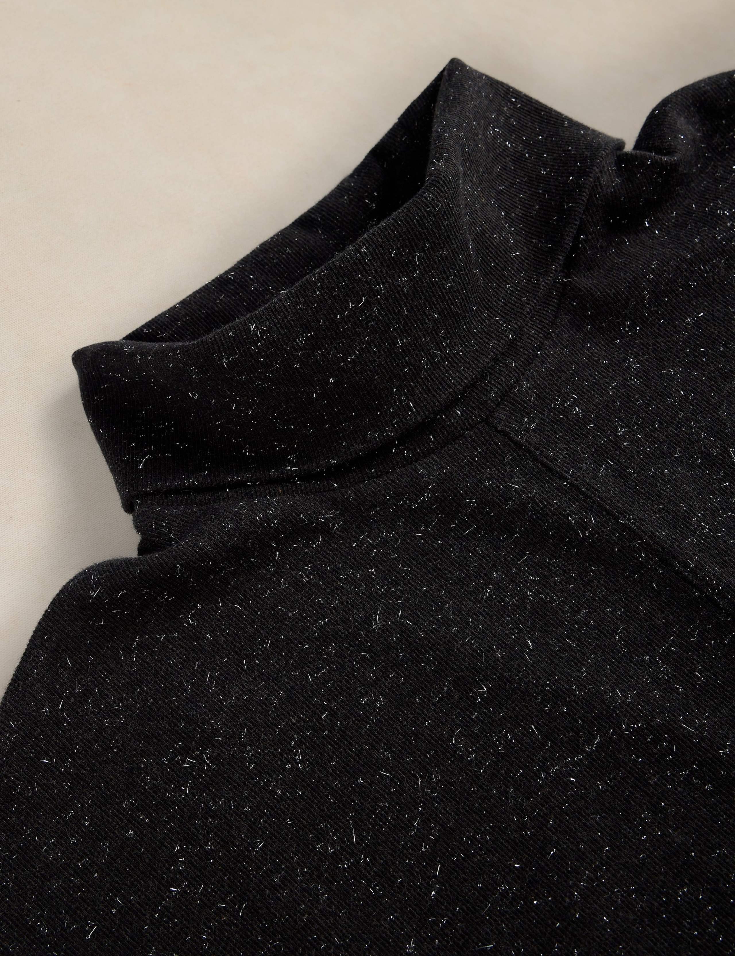 Ruby Cotton Rich Sparkly Roll Neck Midi Dress 6 of 6