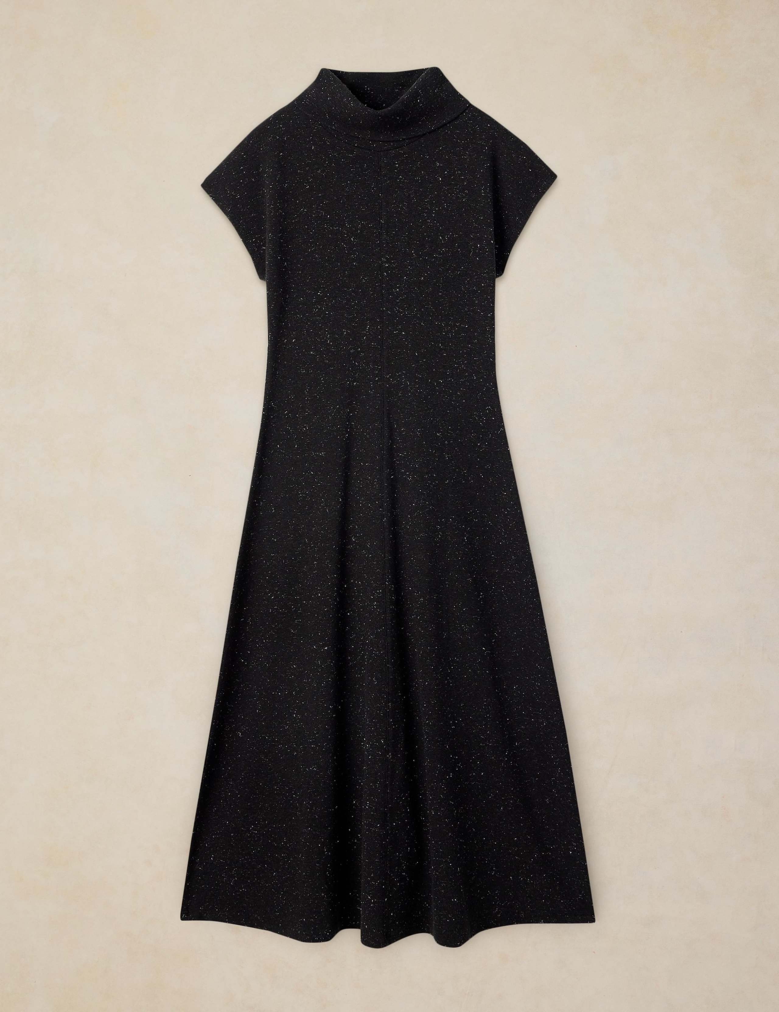 Ruby Cotton Rich Sparkly Roll Neck Midi Dress 2 of 6
