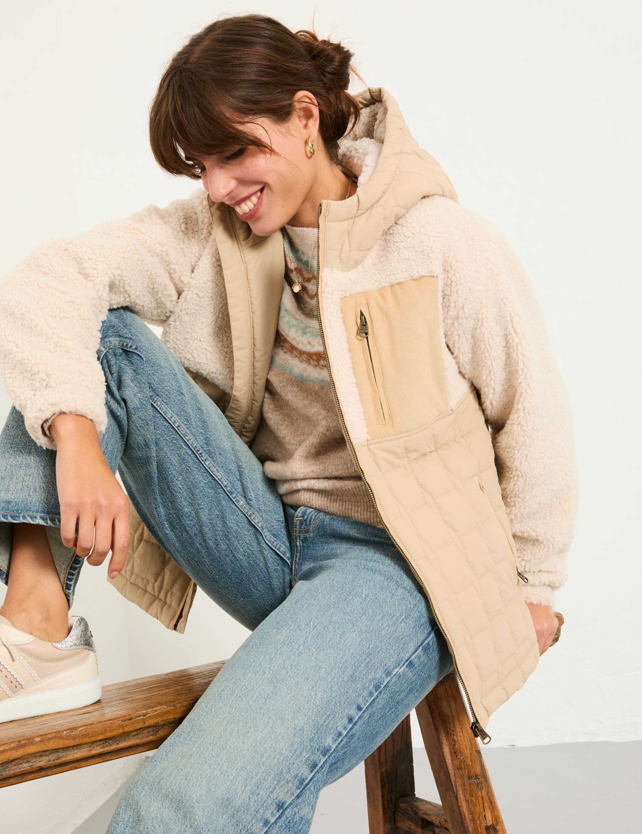 Teddy Fleece Hooded Quilted Jacket 3 of 5