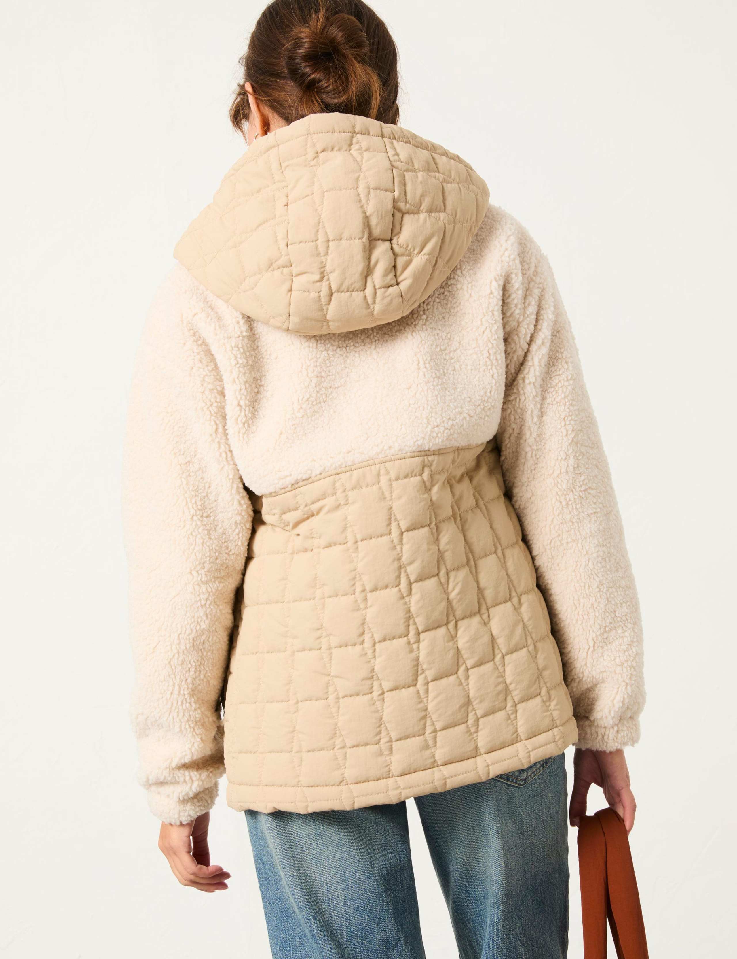 Teddy Fleece Hooded Quilted Jacket 5 of 5