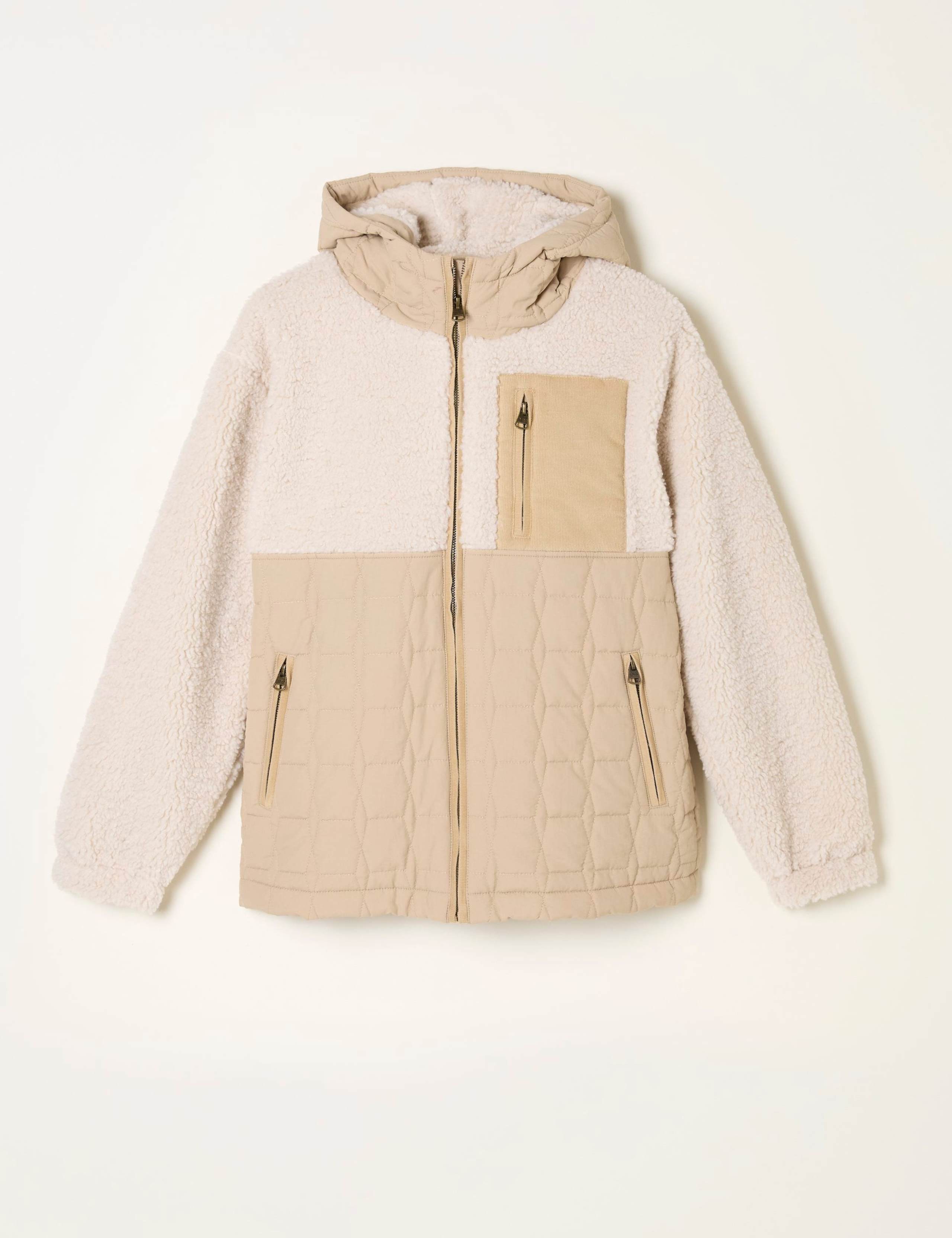 Teddy Fleece Hooded Quilted Jacket 2 of 5