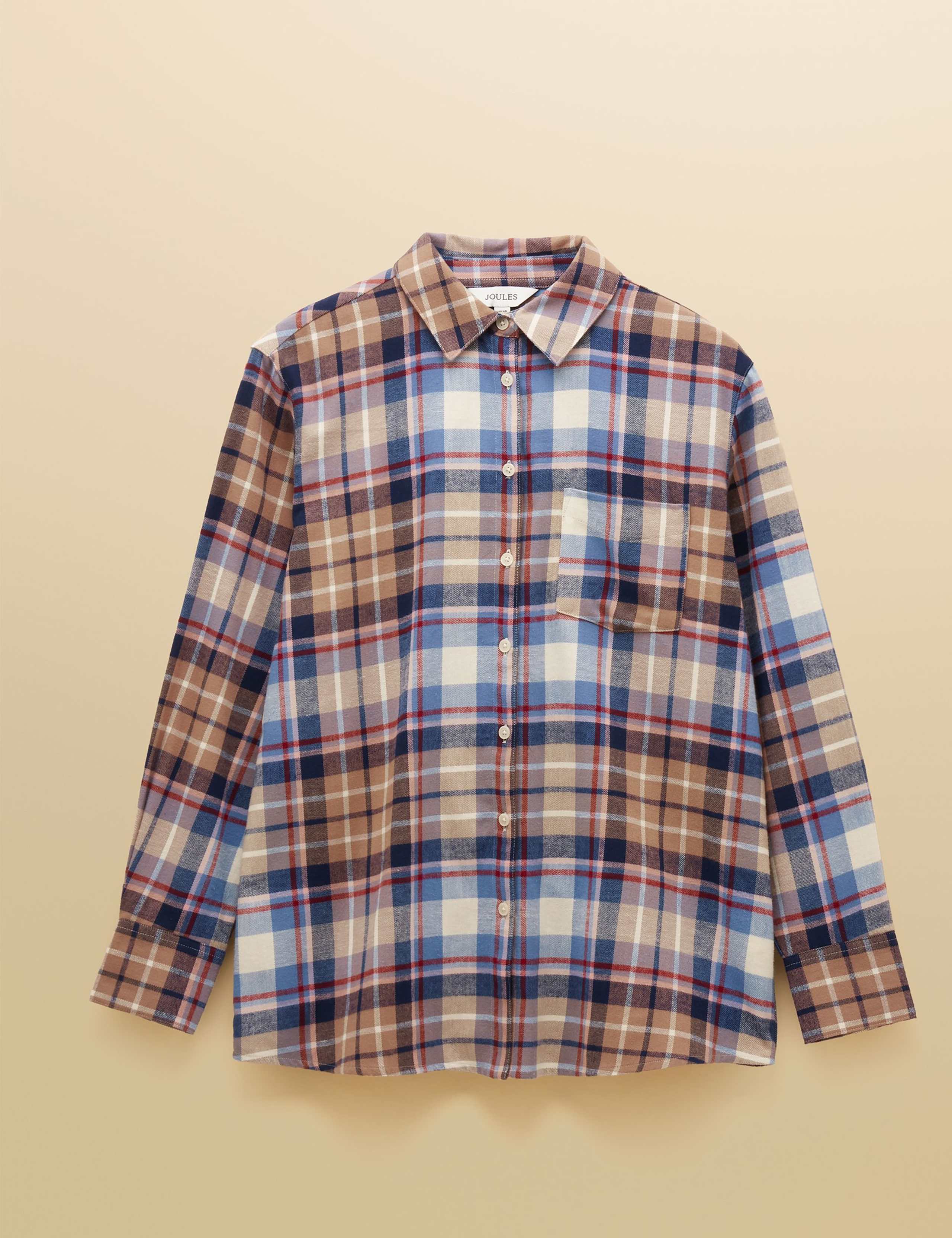 Pure Cotton Checked Collared Shirt 2 of 8