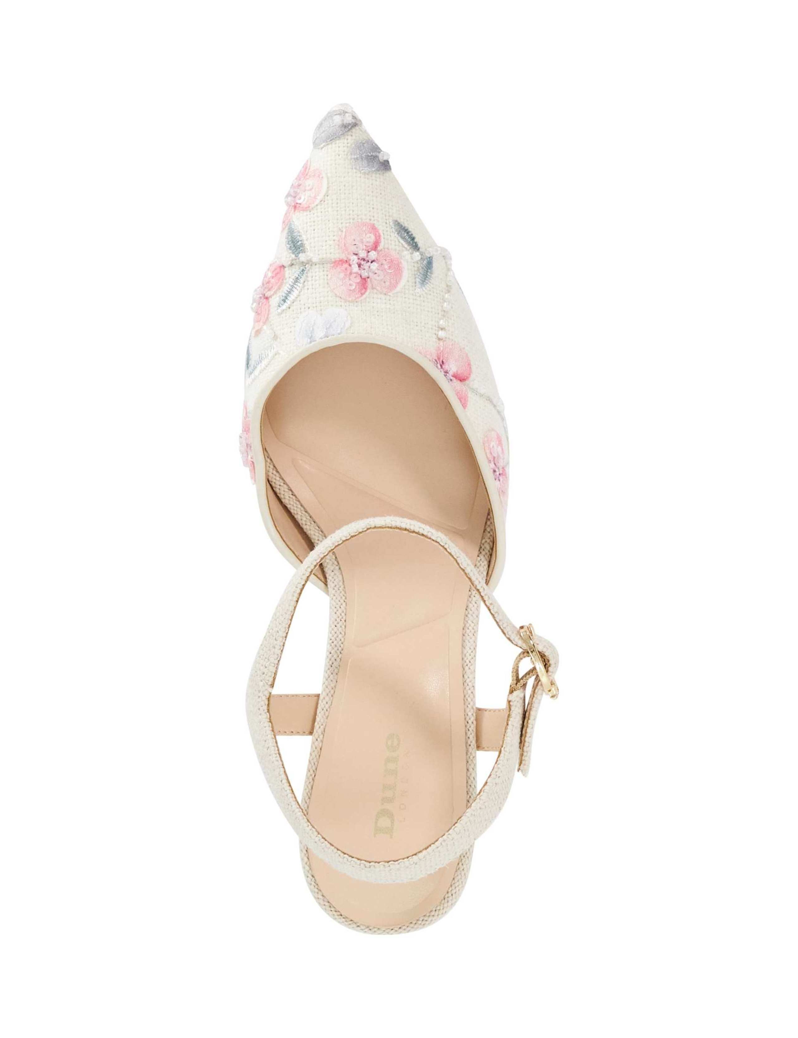 Linen Floral Stiletto Heel Court Shoes 2 of 5