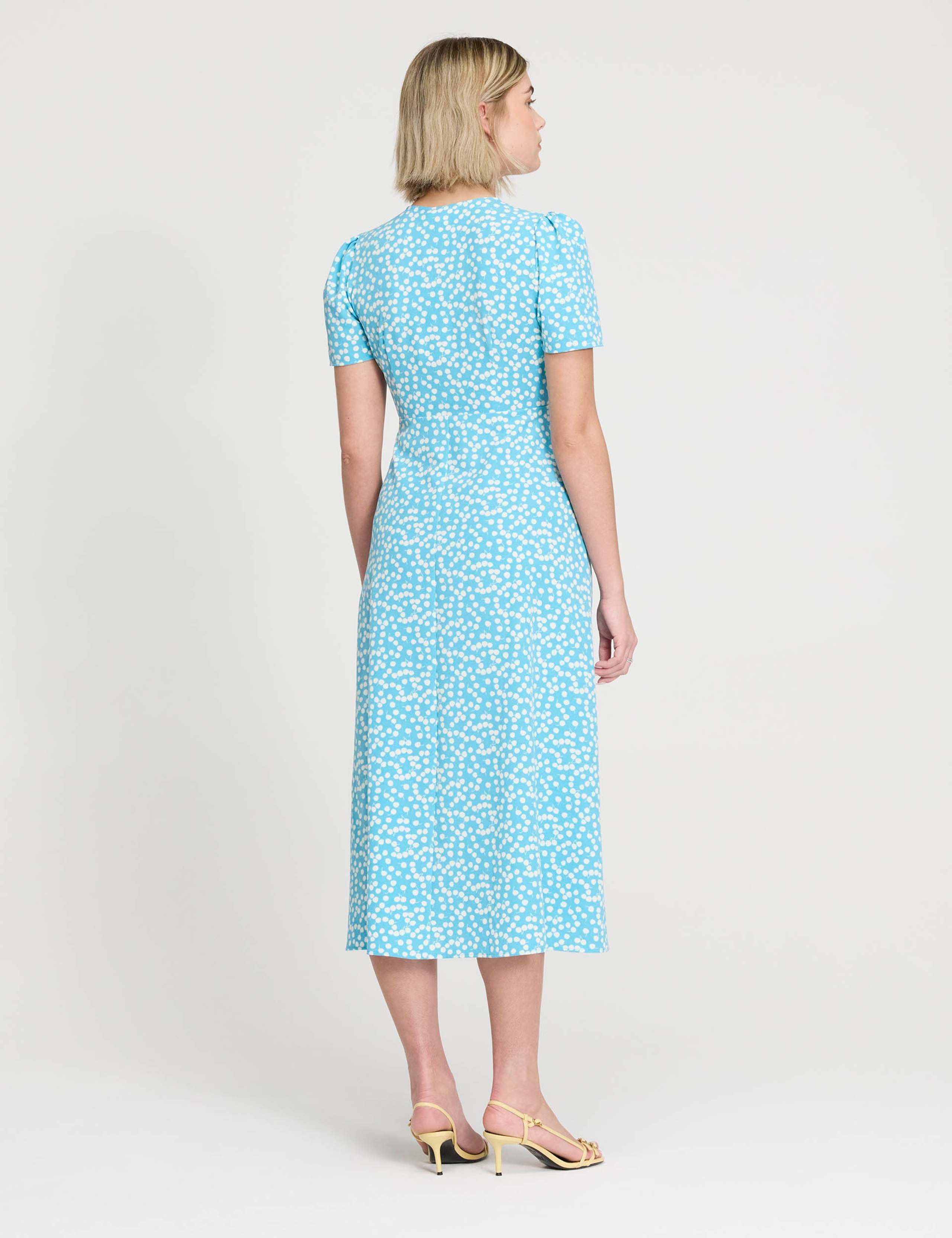 Printed V-Neck Midi Tea Dress 4 of 6