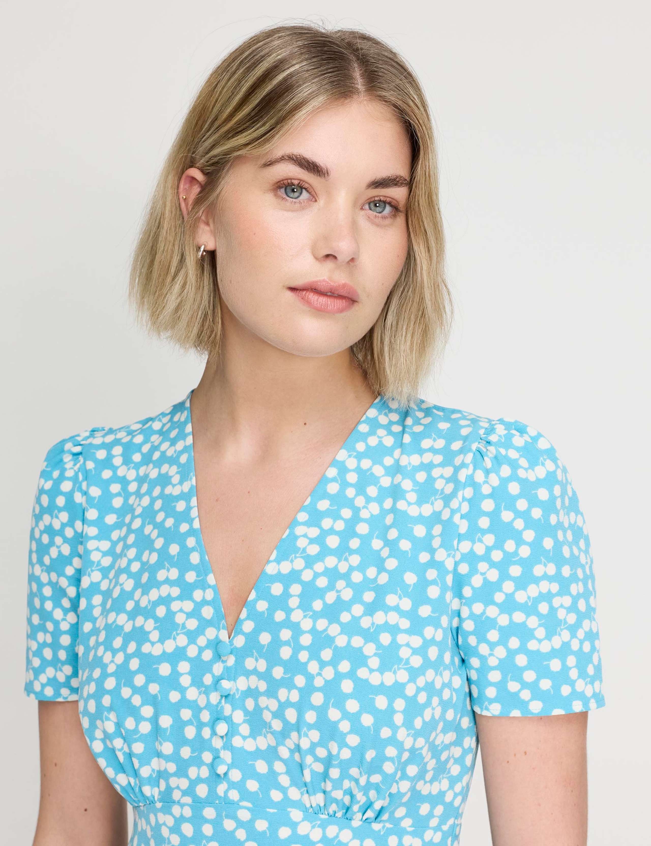 Printed V-Neck Midi Tea Dress 6 of 6