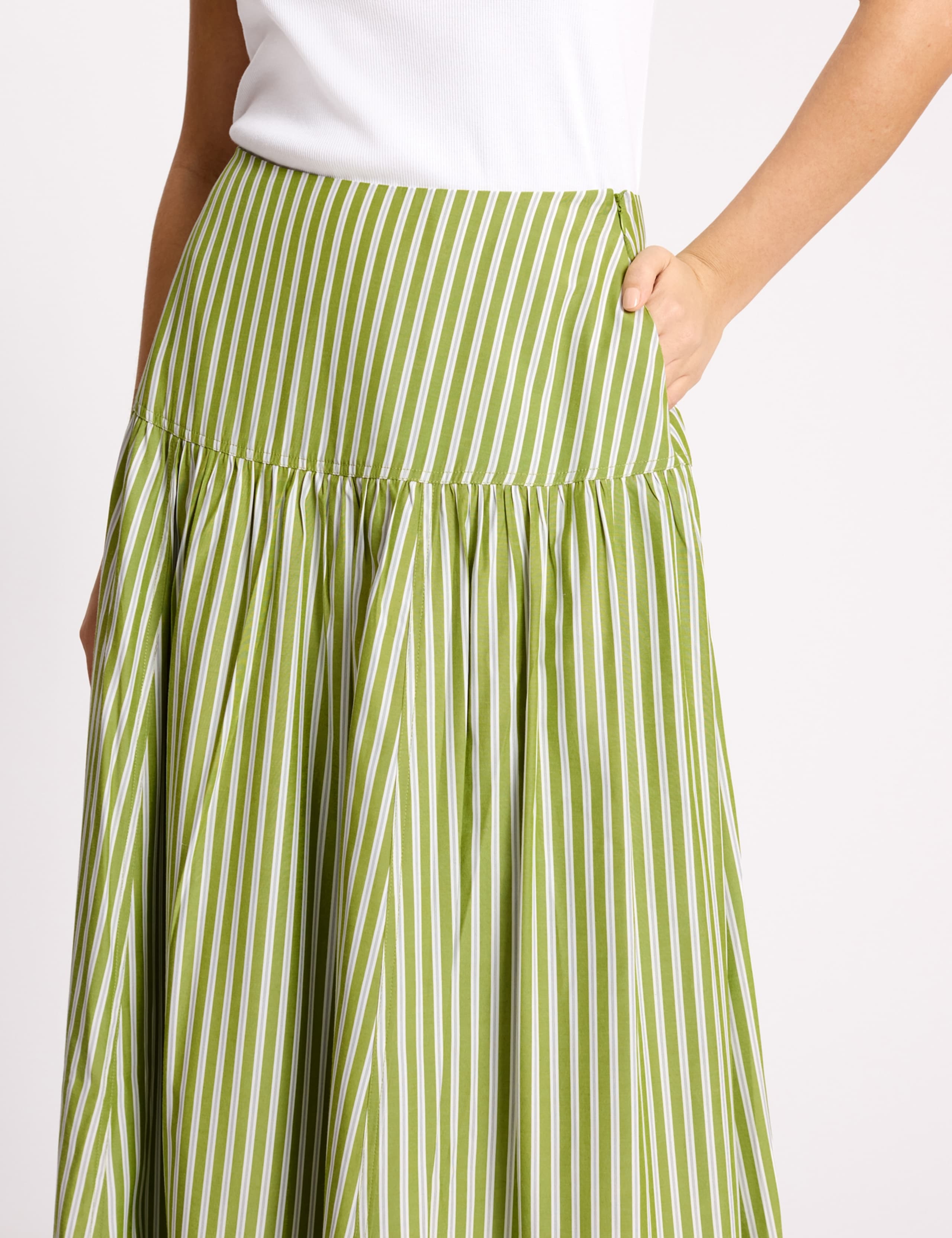 Striped Midi Tiered Skirt 4 of 5