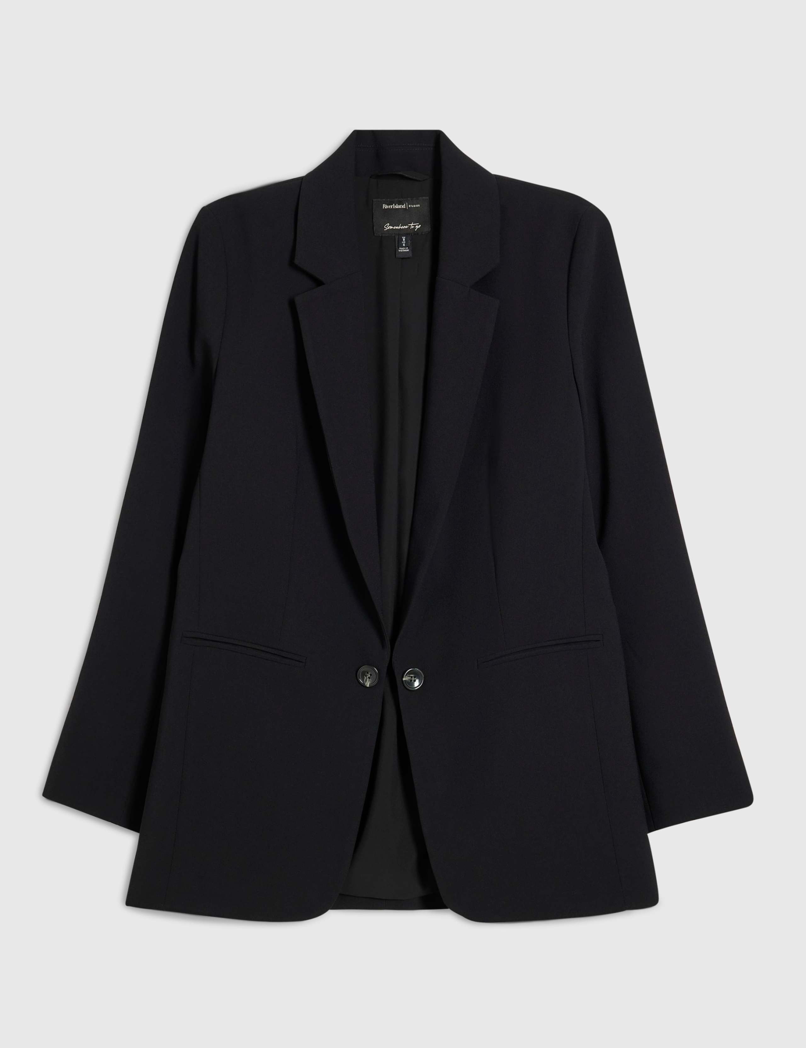 Regular Fit Collarless Blazer 2 of 6