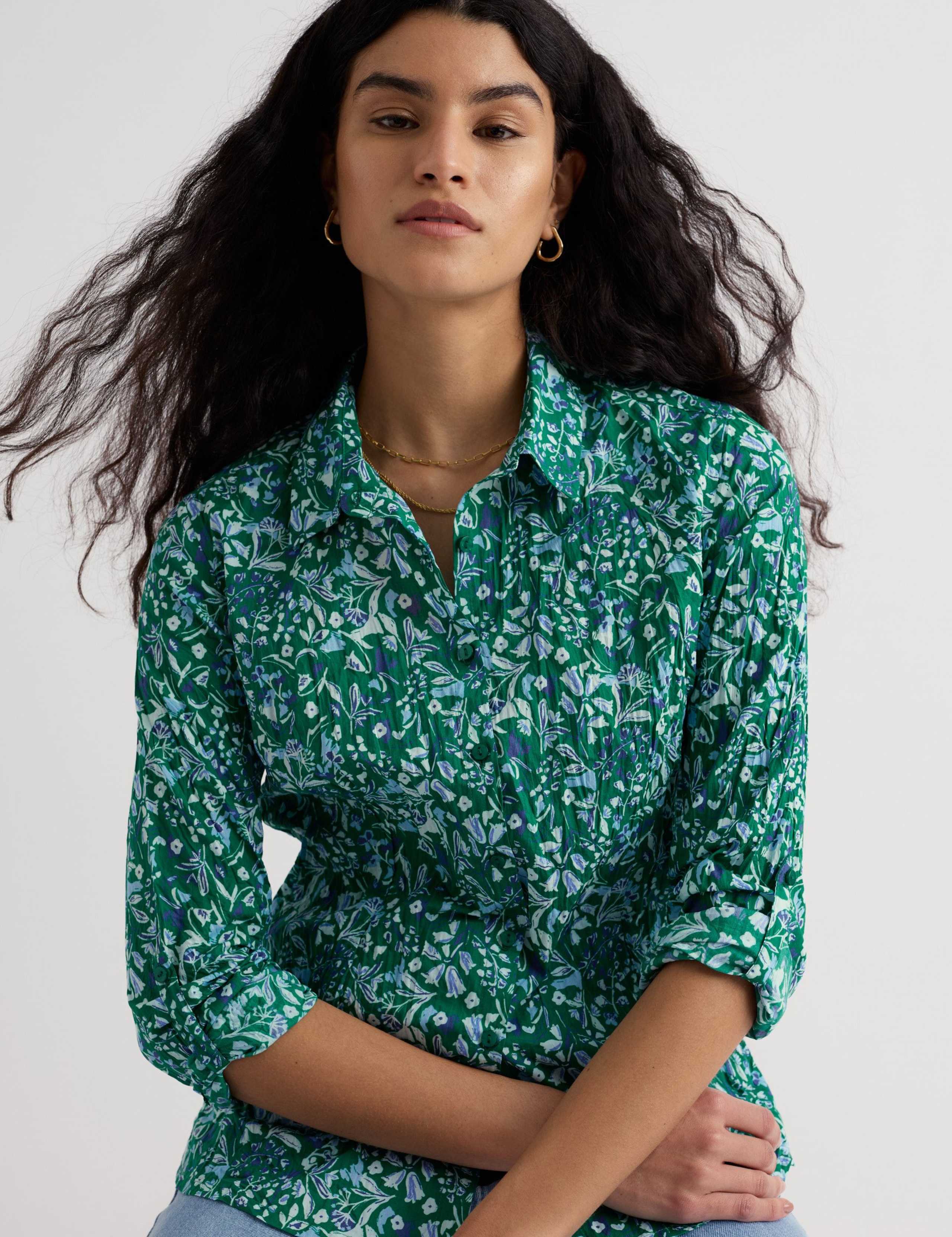 Pure Cotton Leaf Print Shirt 3 of 6