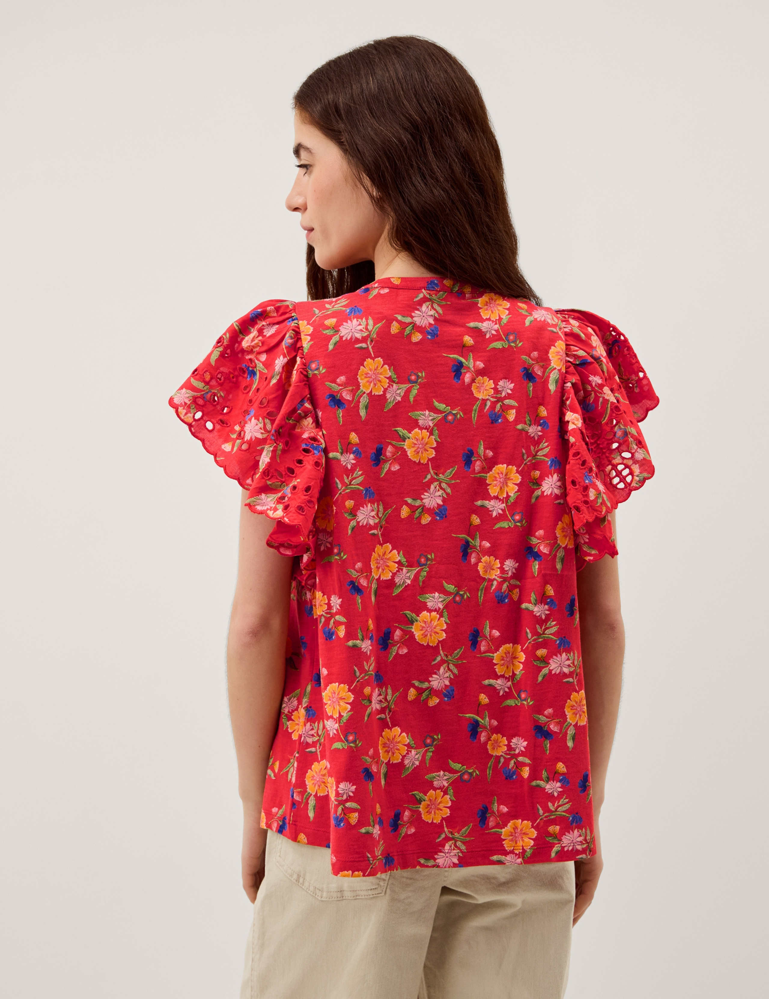 Pure Cotton Floral Notch Neck Blouse 4 of 4