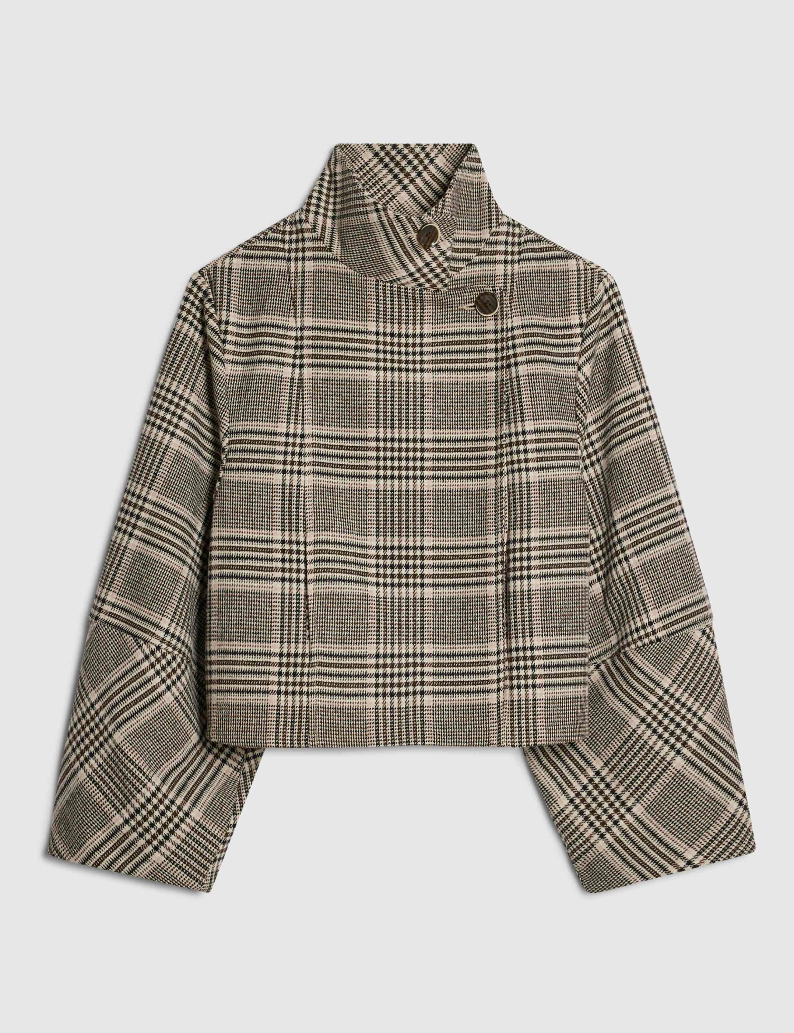 Checked Lightweight Funnel Neck Jacket 2 of 6