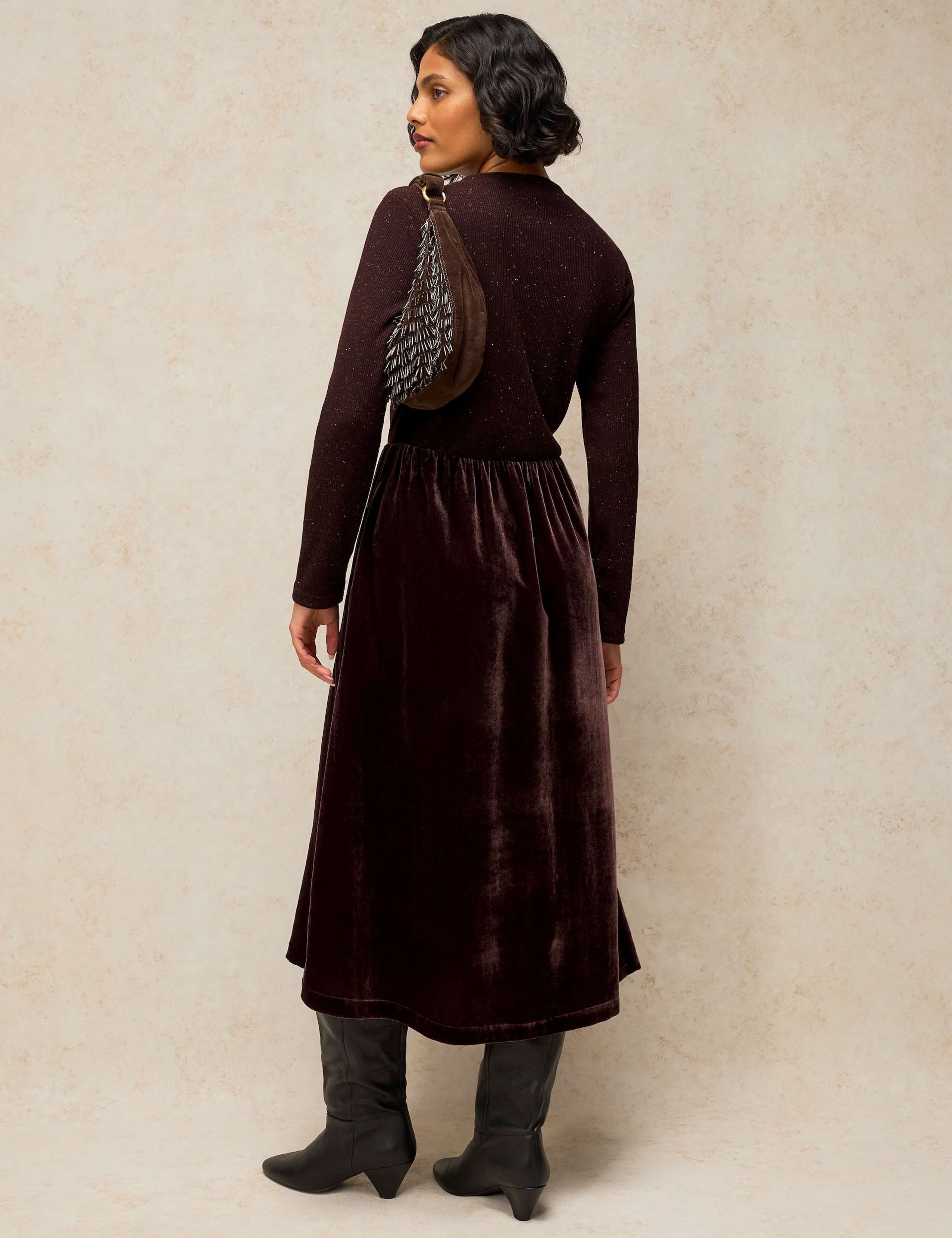 Velvet Fit And Flare Dress 3 of 6