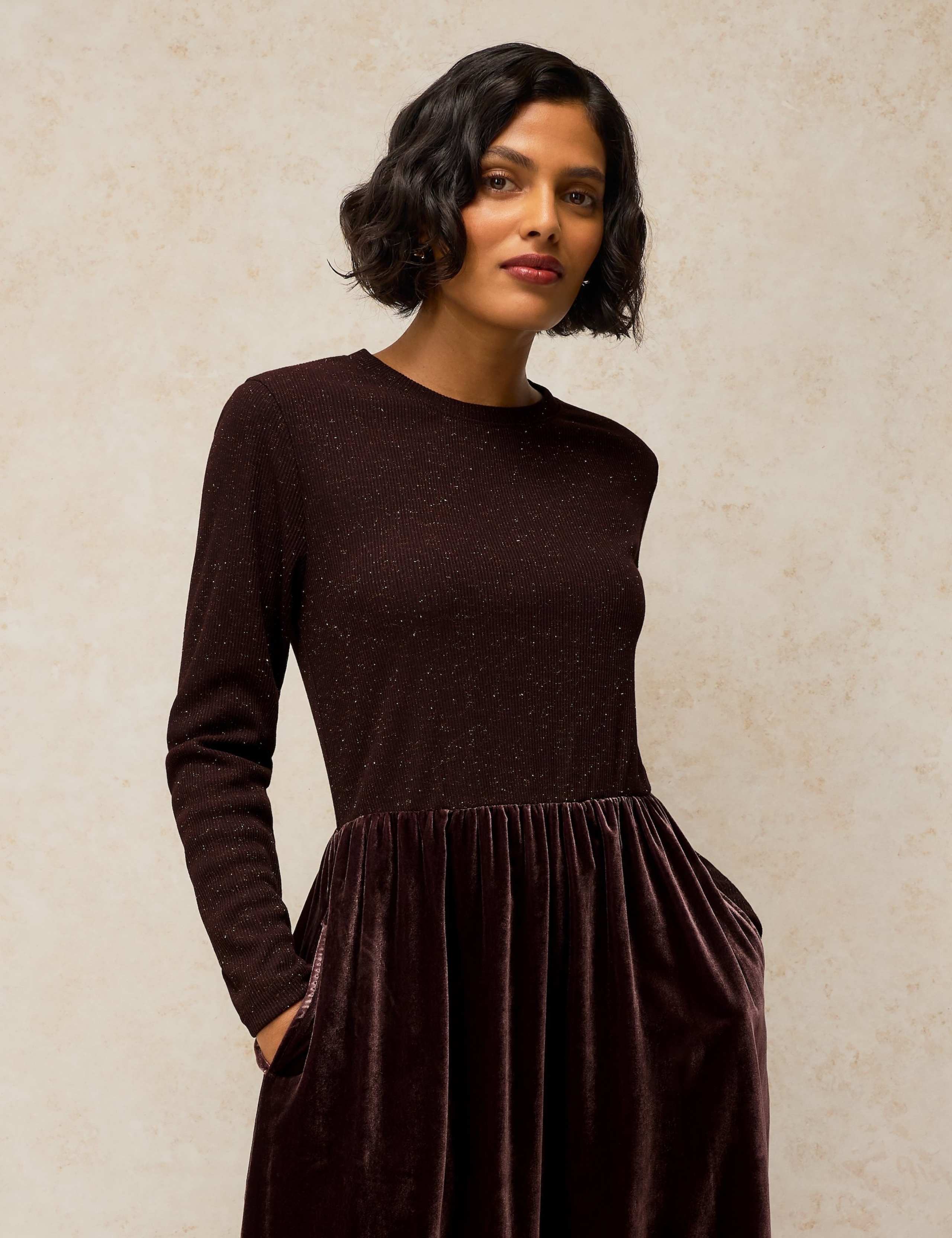 Velvet Fit And Flare Dress 4 of 6