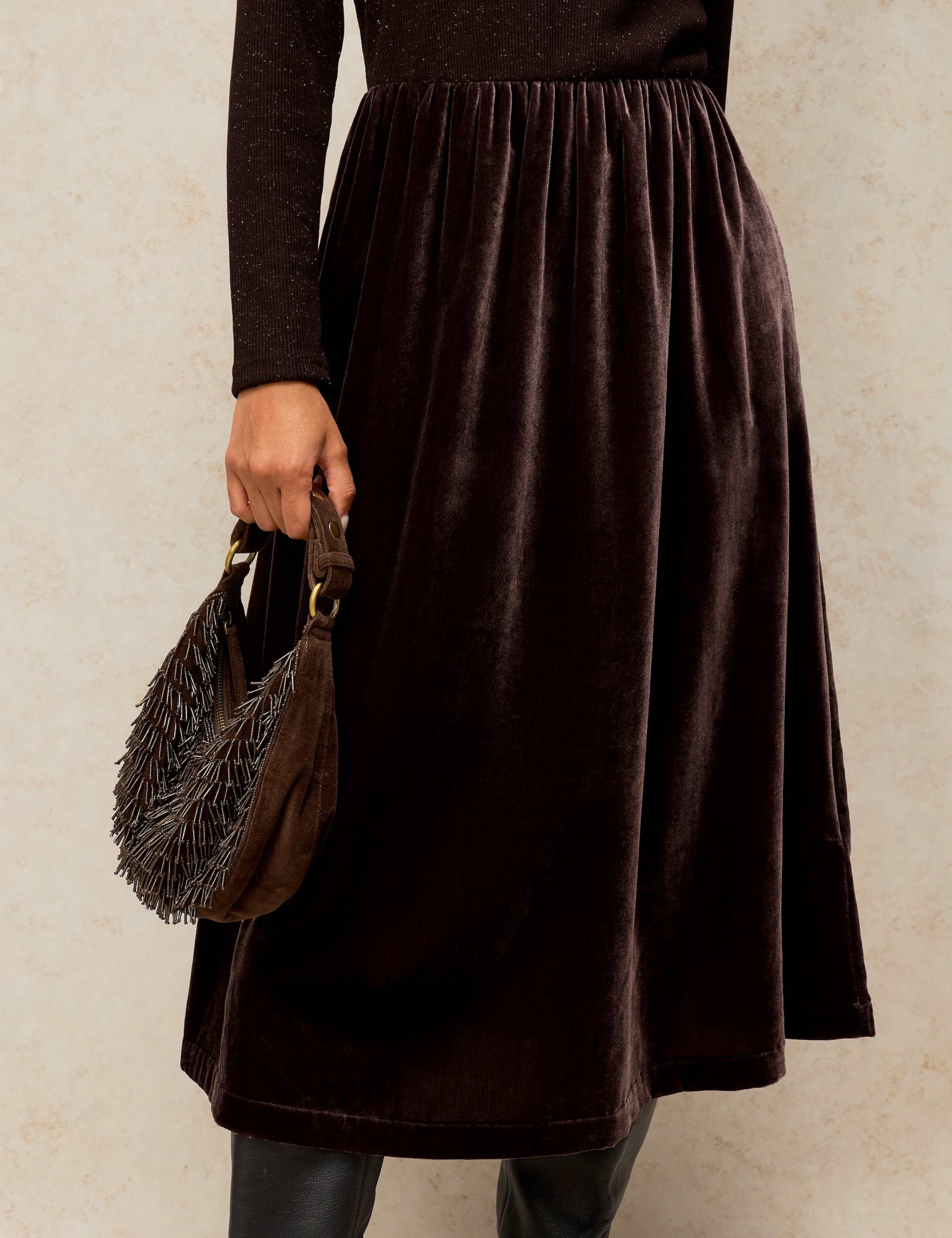 Velvet Fit And Flare Dress 5 of 6